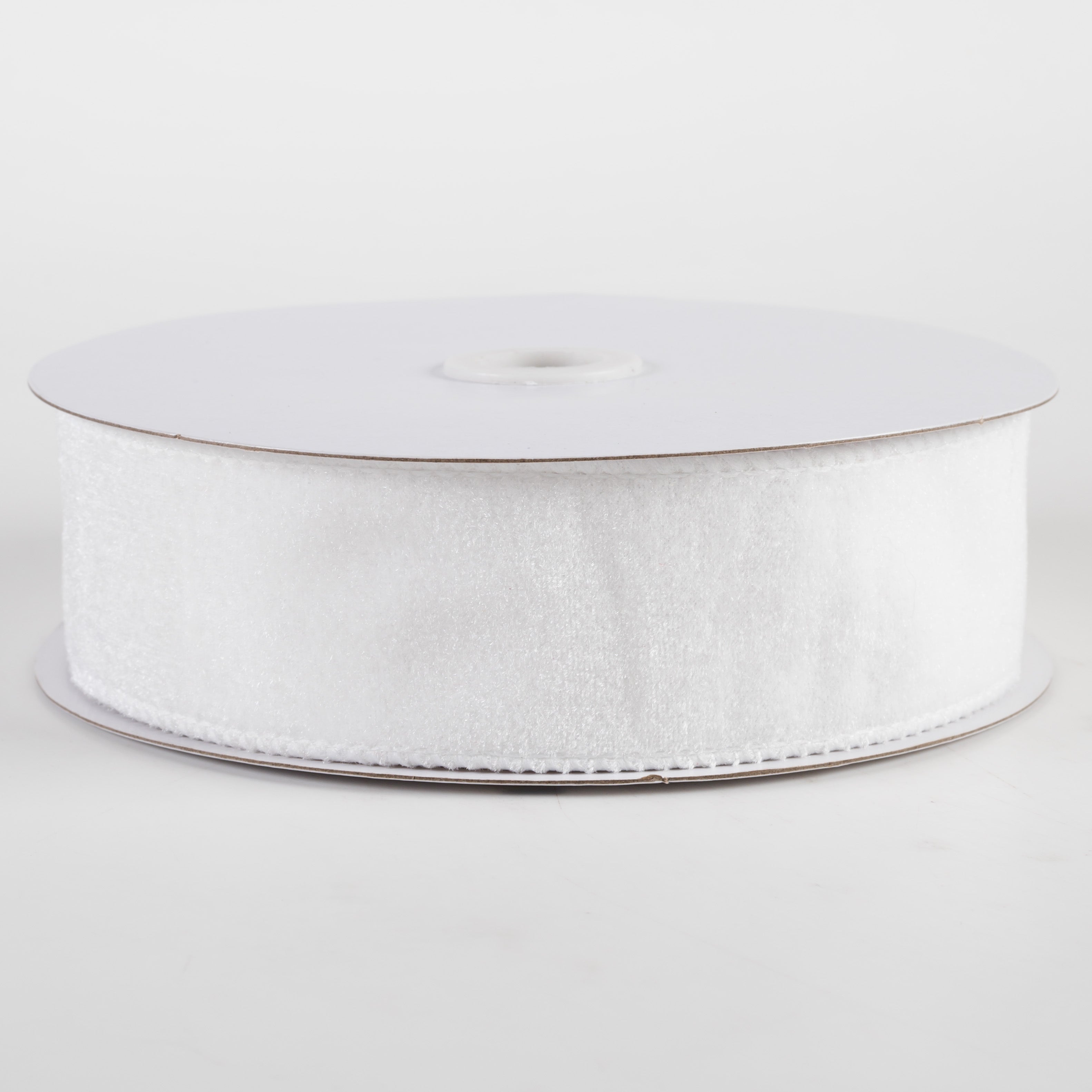 1.5" Deluxe Velvet Satin Backing Ribbon: White (10 Yards)