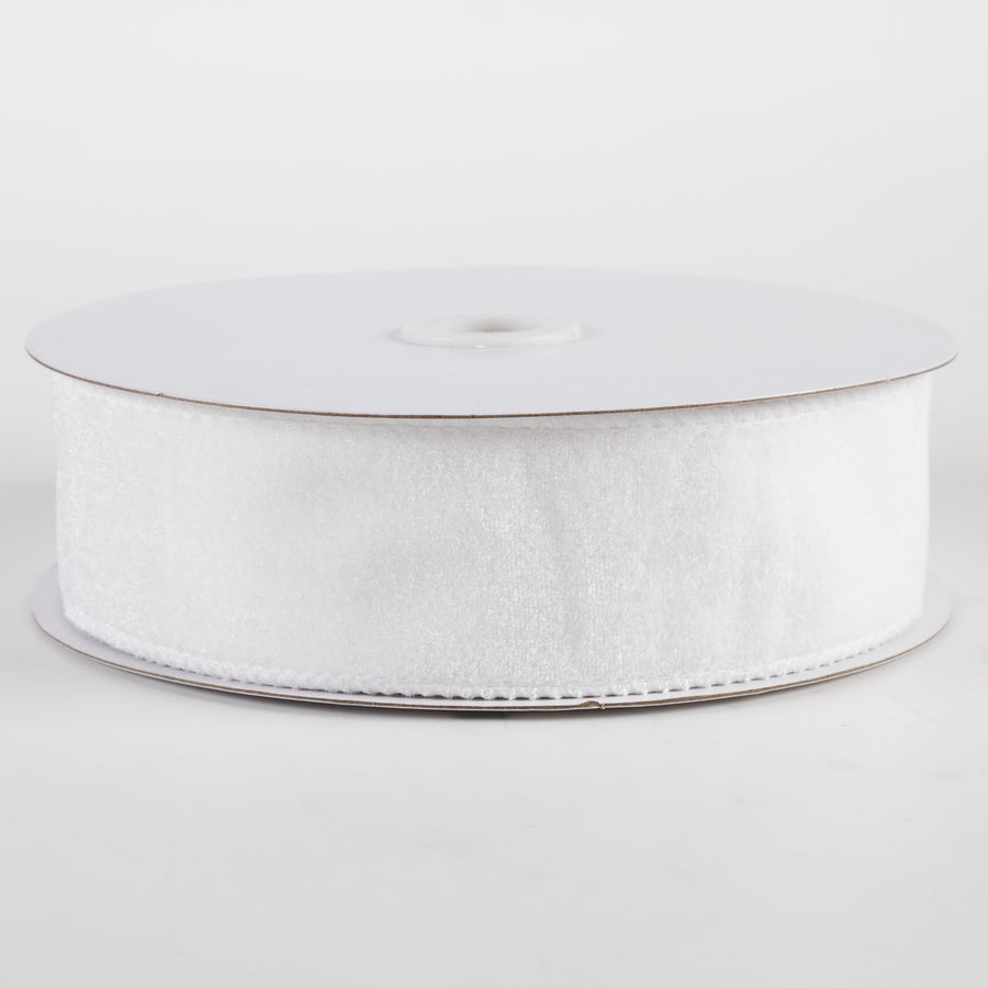 1.5" Deluxe Velvet Satin Backing Ribbon: White (10 Yards)