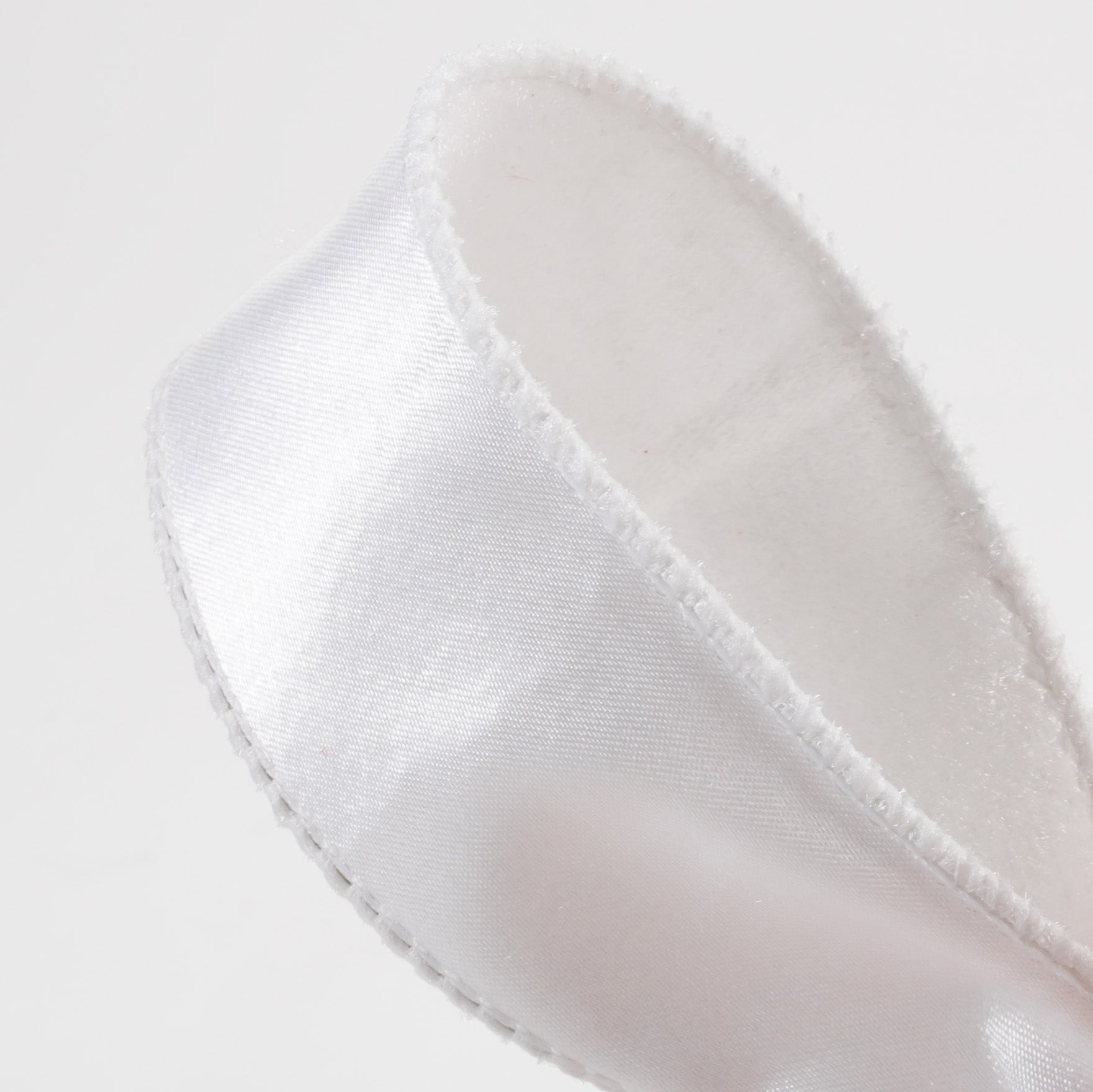 1.5" Deluxe Velvet Satin Backing Ribbon: White (10 Yards) detail photo 3