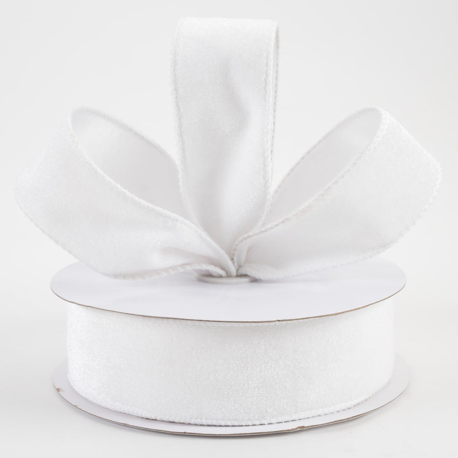 1.5" Deluxe Velvet Satin Backing Ribbon: White (10 Yards) Lifestyle Photo