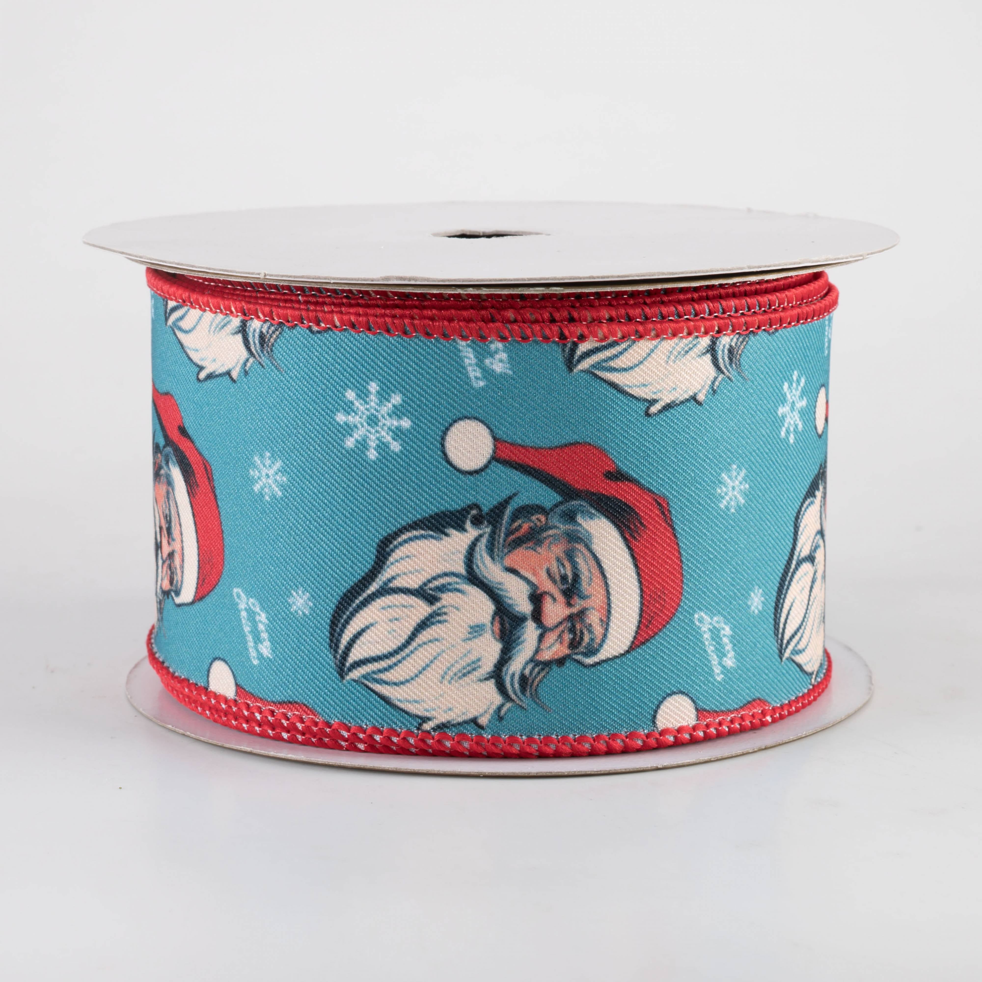 2.5" Deluxe Vintage Santa Ribbon: Blue (10 Yards) Item Number: 240475