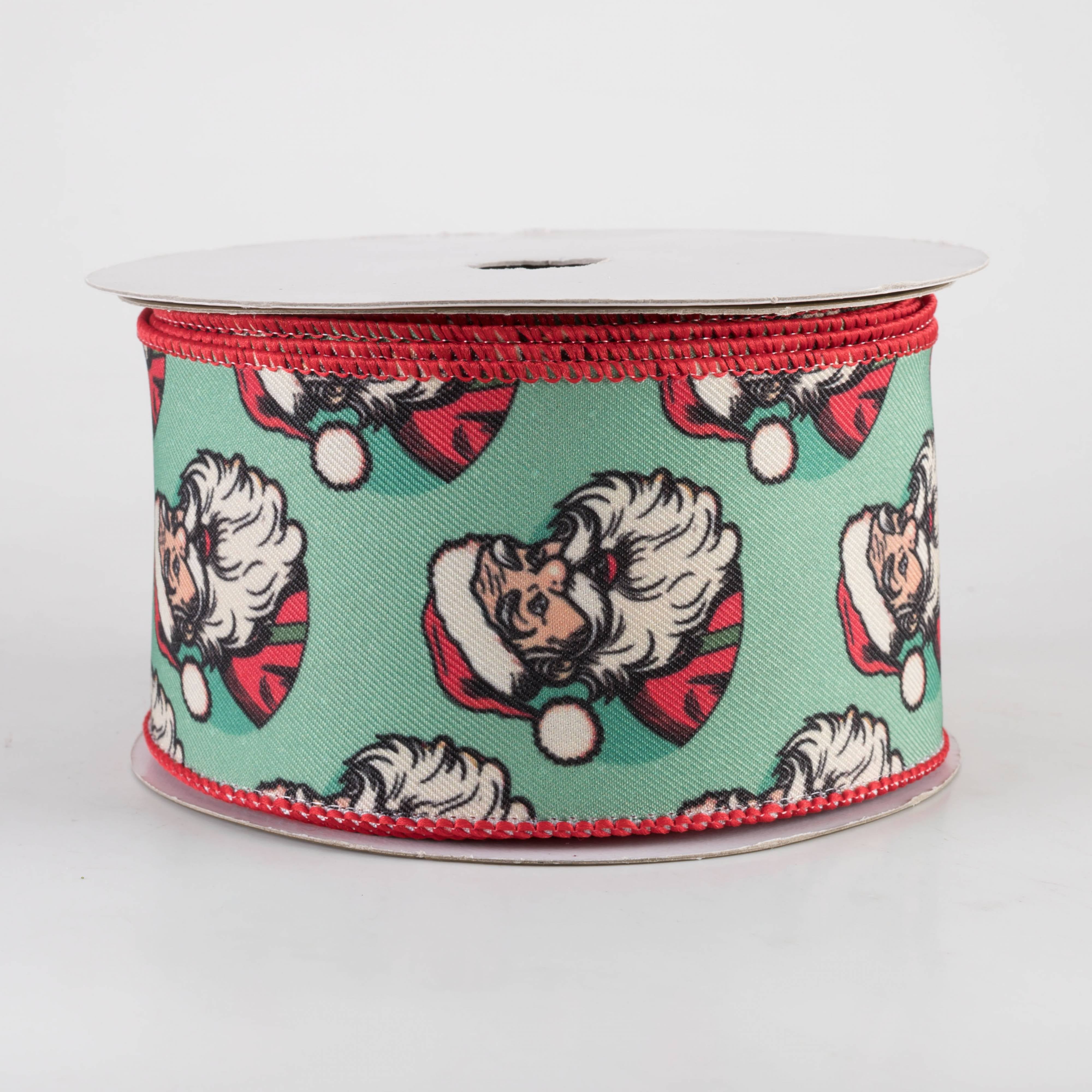 2.5" Deluxe Vintage Santa Ribbon: Mint (10 Yards) Item Number: 240474