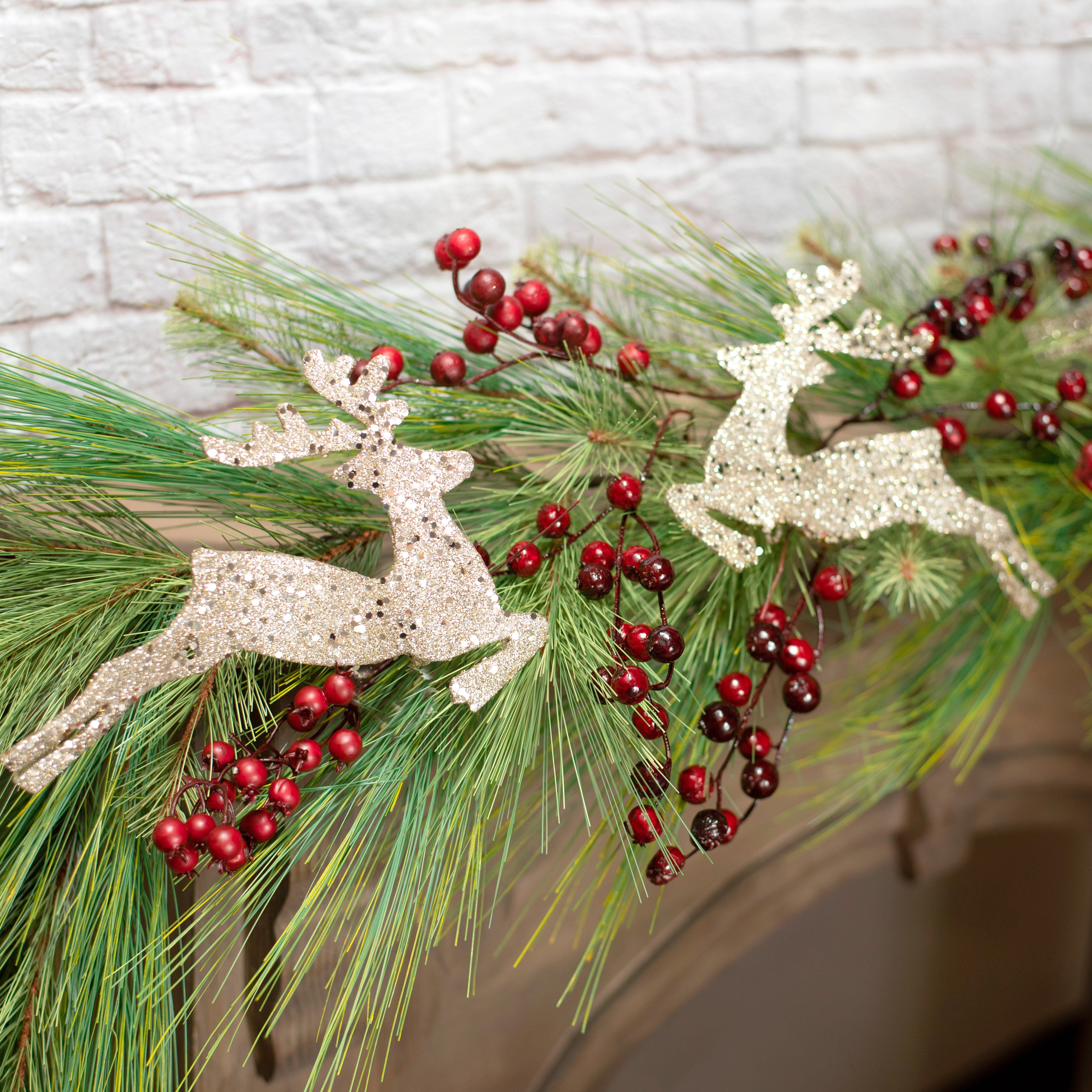 6' Deluxe Wispy Pine Garland: Two Tone Green Lifestyle Photo