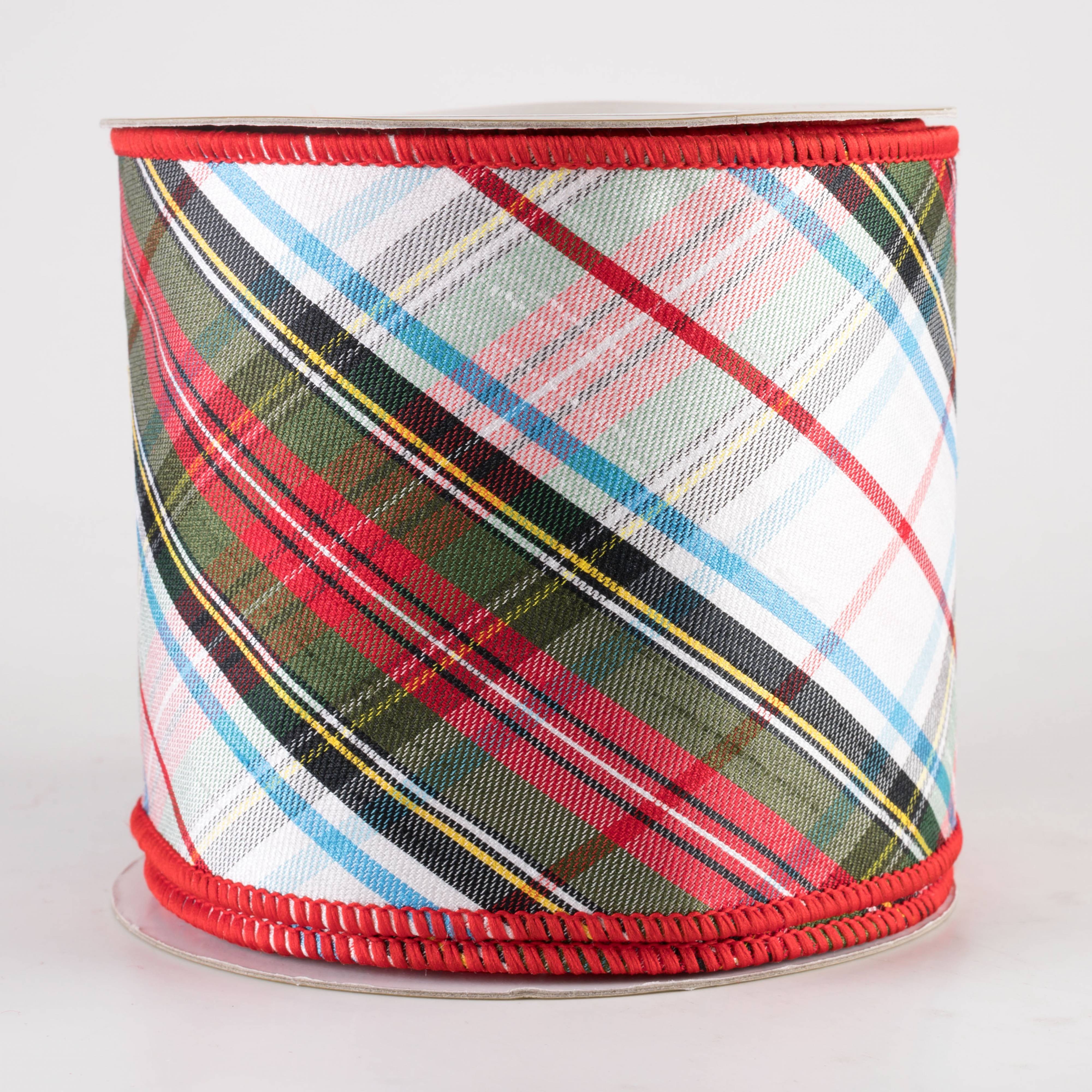 4" Designer Plaid Ribbon: Red & Green Multicolor (10 Yards) Item Number: 236737