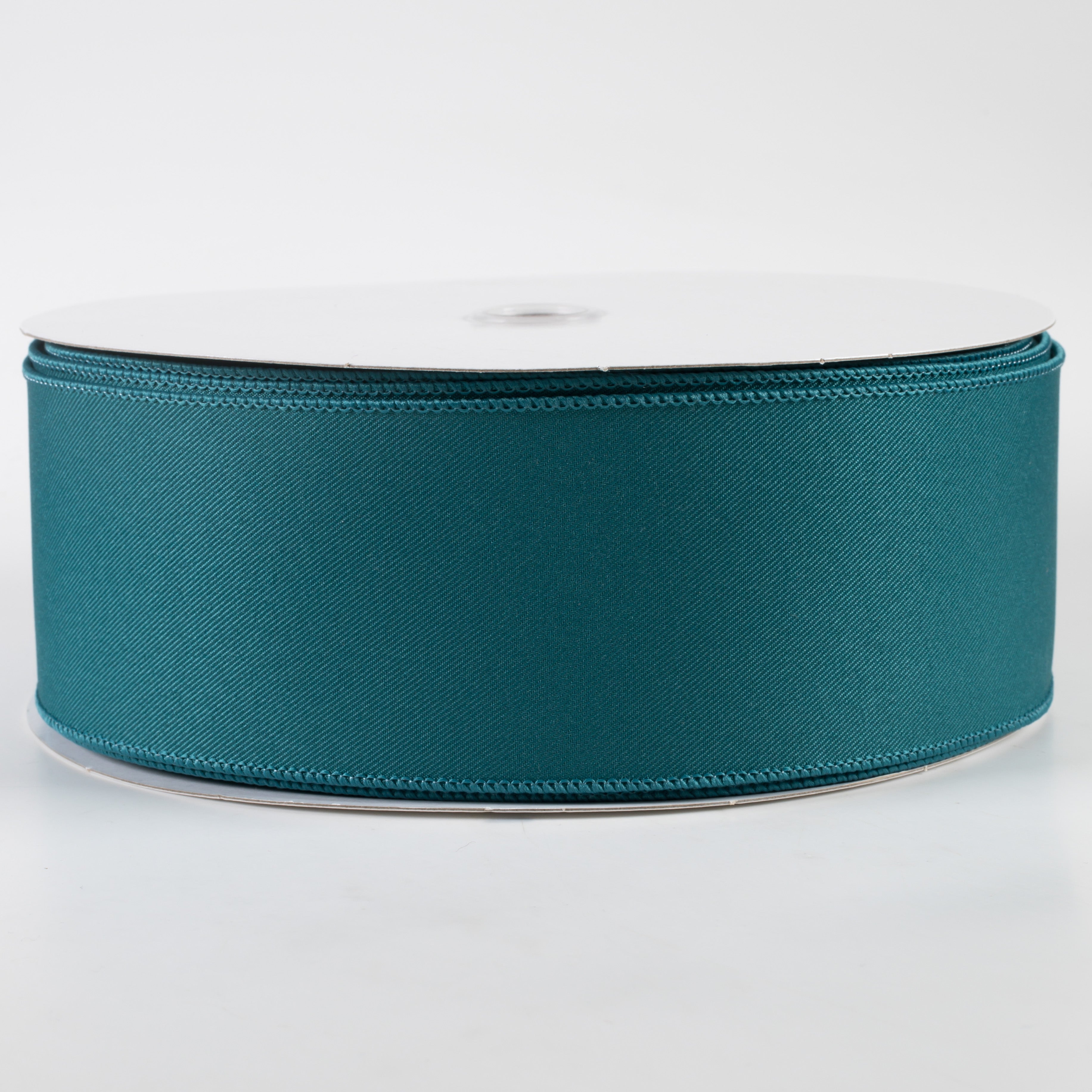 2.5" Diagonal Weave Fabric Ribbon: Dark Teal (50 Yards)