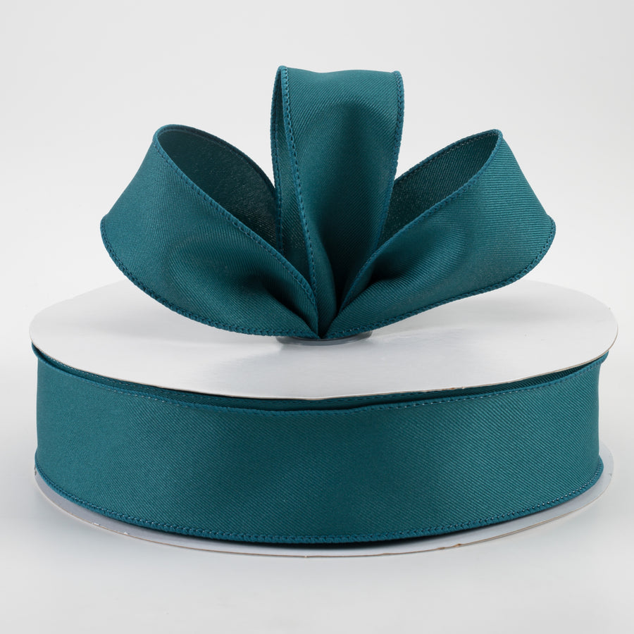 1.5" Diagonal Weave Fabric Ribbon: Dark Teal (50 Yards) Lifestyle Photo