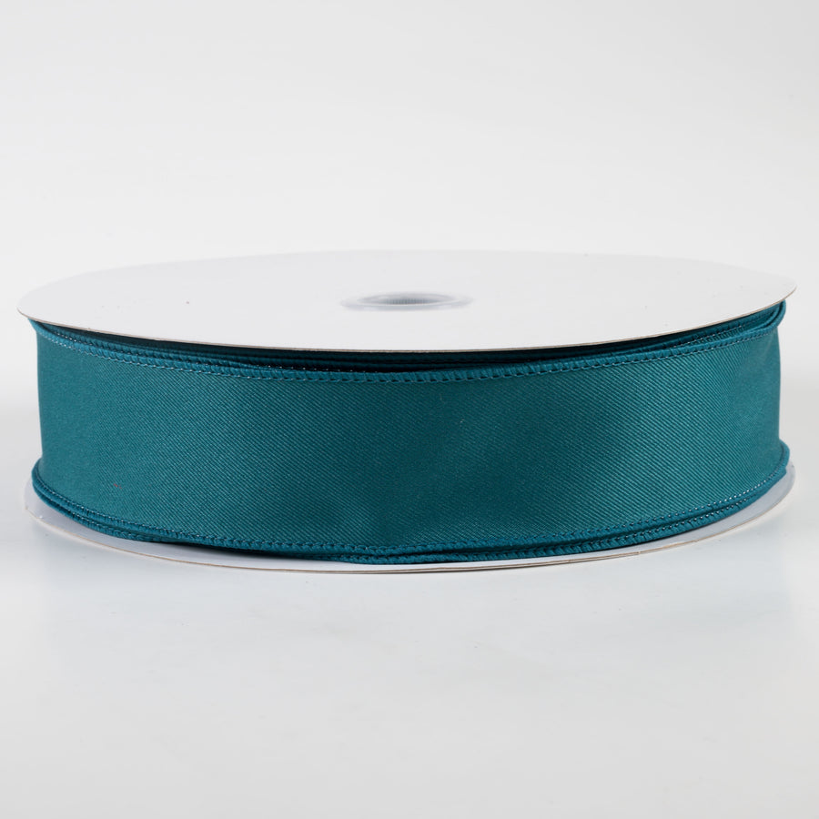 1.5" Diagonal Weave Fabric Ribbon: Dark Teal (50 Yards)