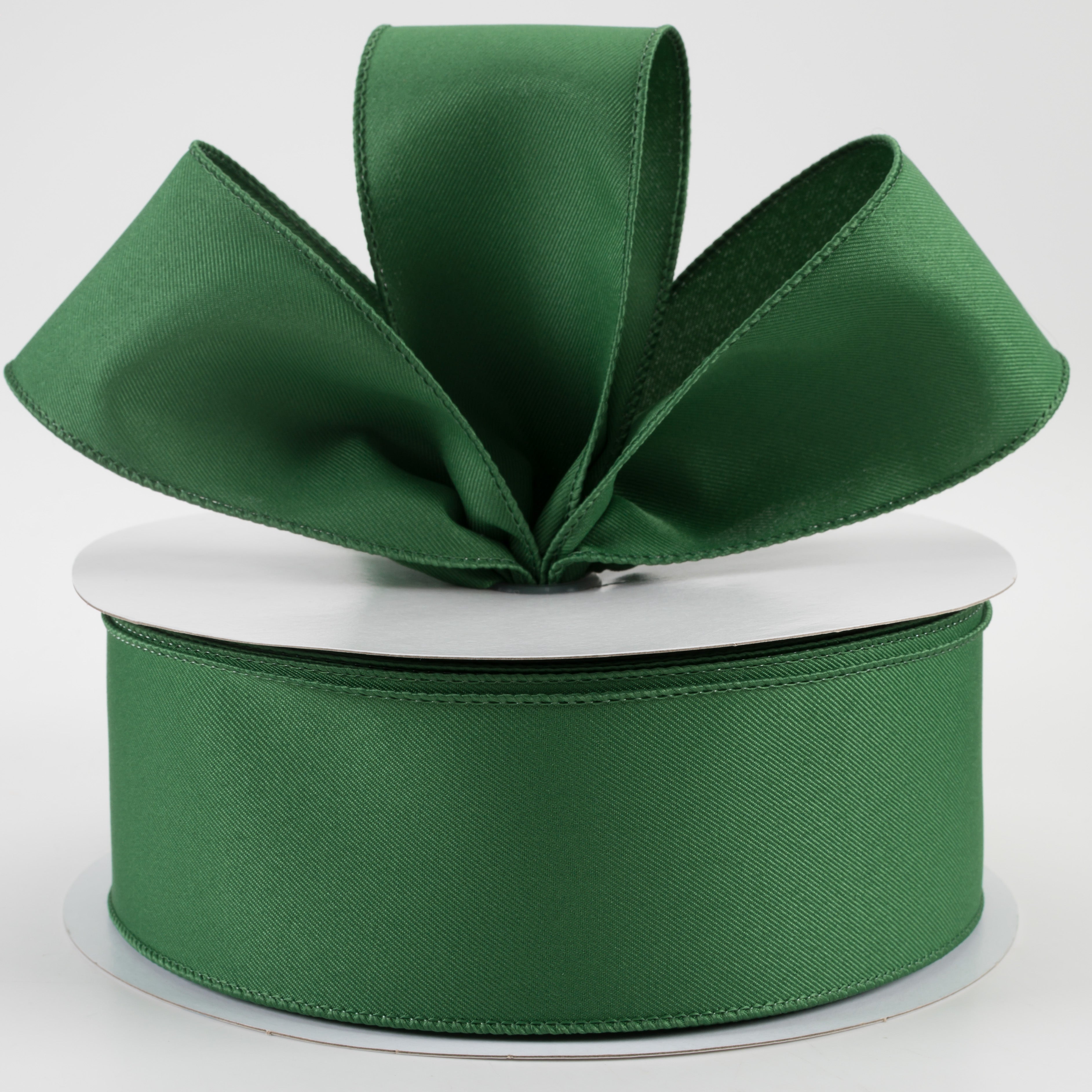 2.5" Diagonal Weave Fabric Ribbon: Emerald Green (50 Yards) Lifestyle Photo