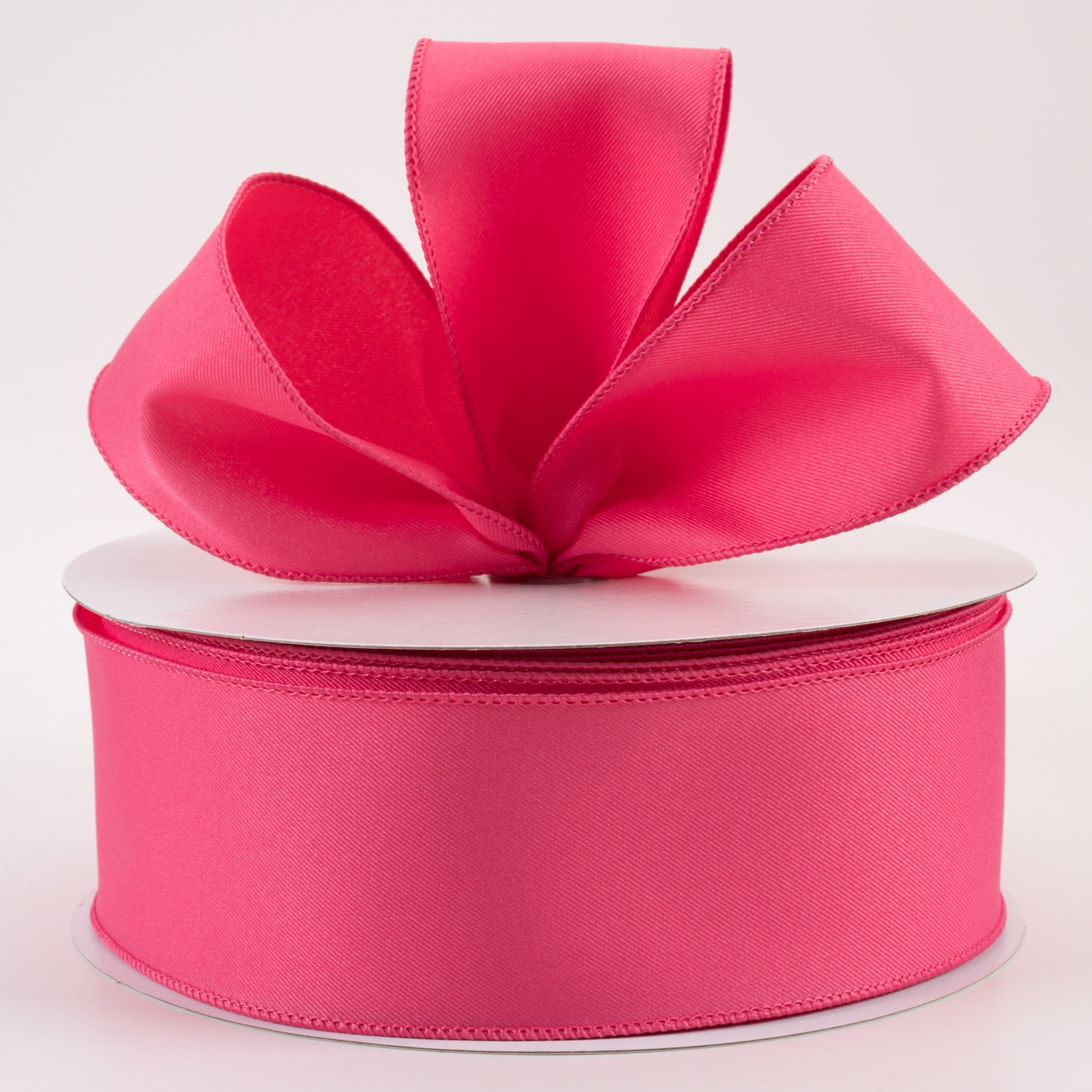 2.5" Diagonal Weave Fabric Ribbon: Hot Pink (50 Yards) Lifestyle Photo