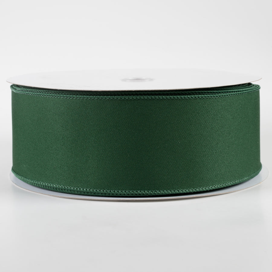 2.5" Diagonal Weave Fabric Ribbon: Hunter Green (50 Yards)
