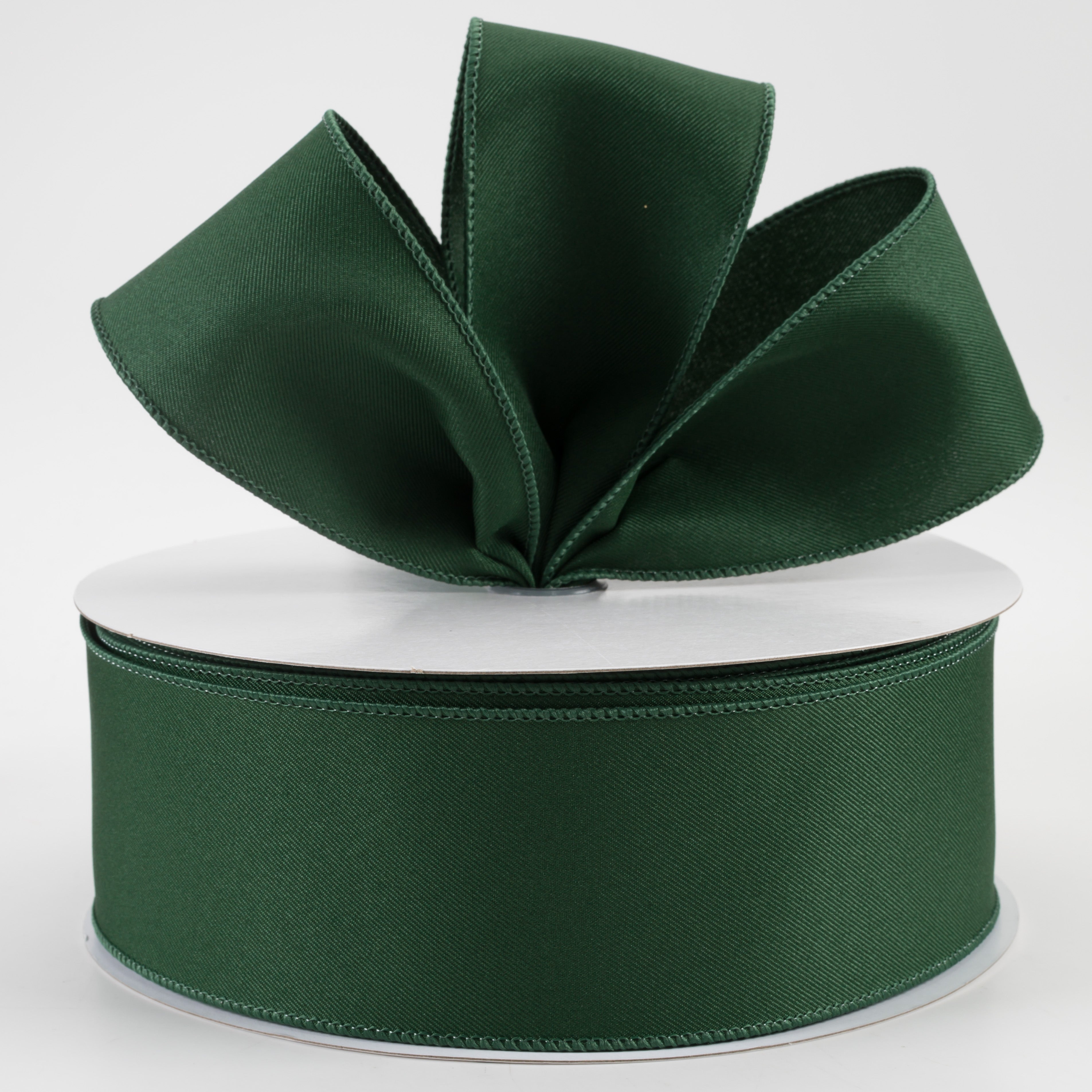 2.5" Diagonal Weave Fabric Ribbon: Hunter Green (50 Yards) Lifestyle Photo