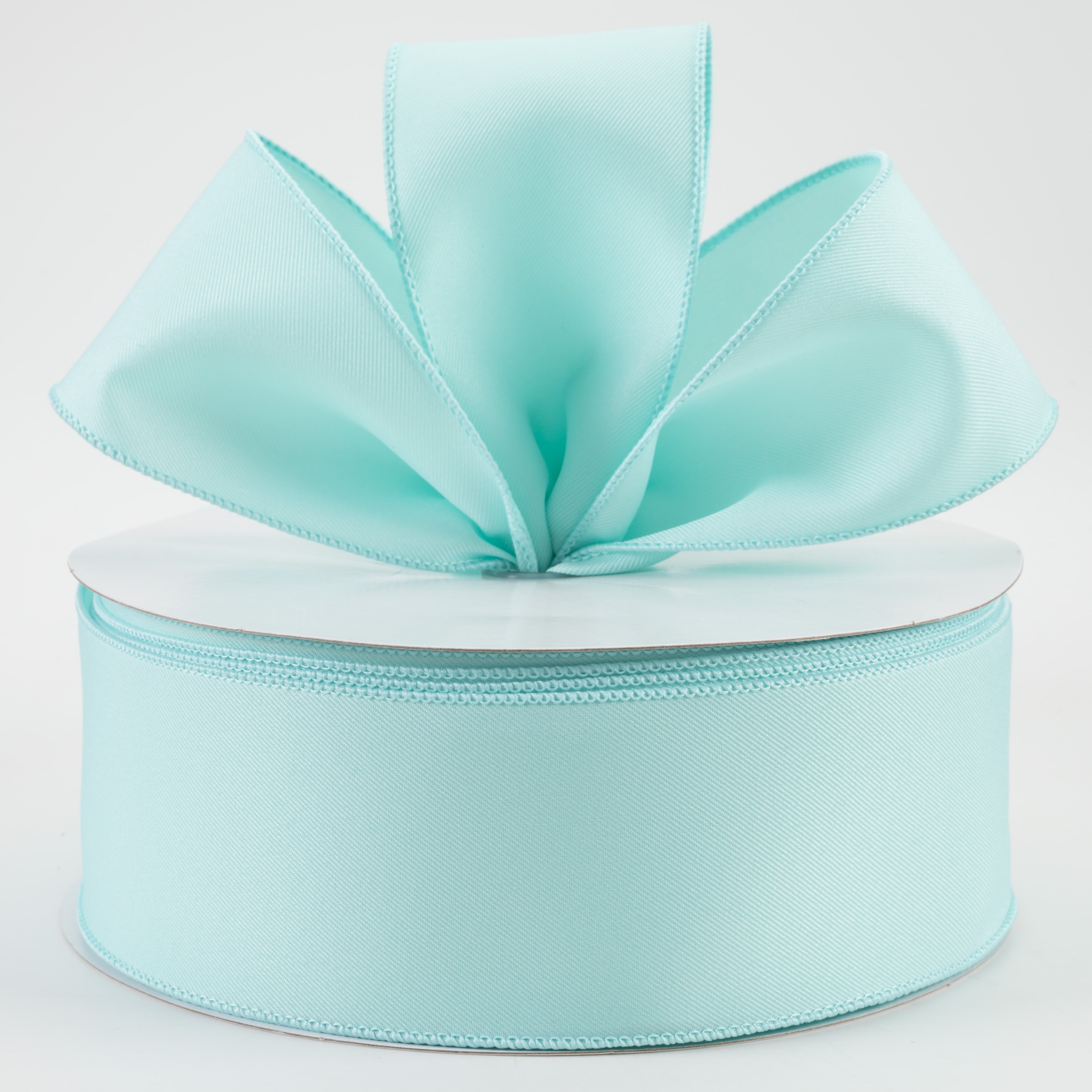 2.5" Diagonal Weave Fabric Ribbon: Ice Blue (50 Yards) Lifestyle Photo