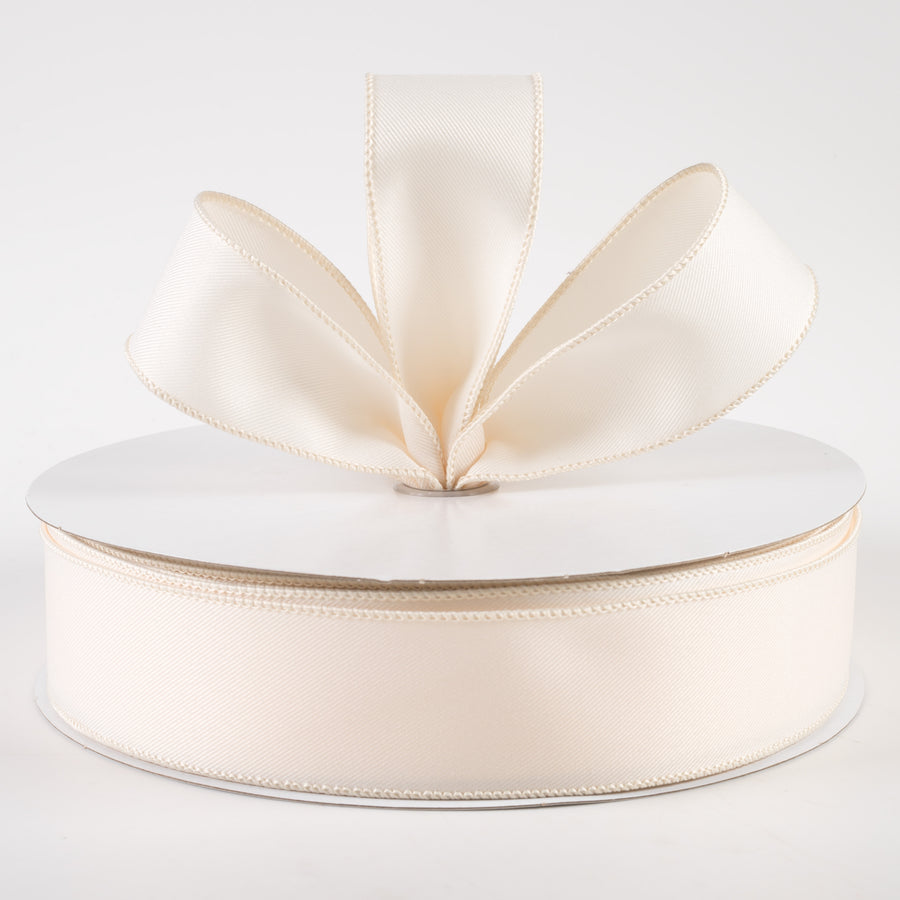 1.5" Diagonal Weave Fabric Ribbon: Ivory (50 Yards) Lifestyle Photo