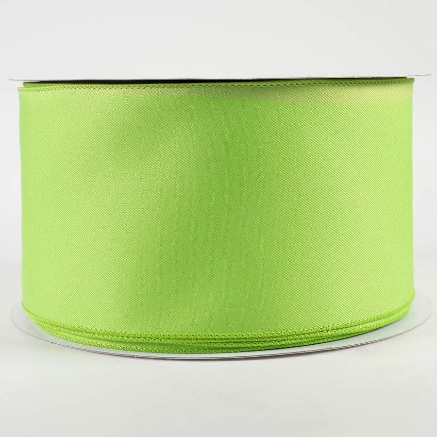 4" Diagonal Weave Fabric Ribbon: Lime Green (50 Yards)