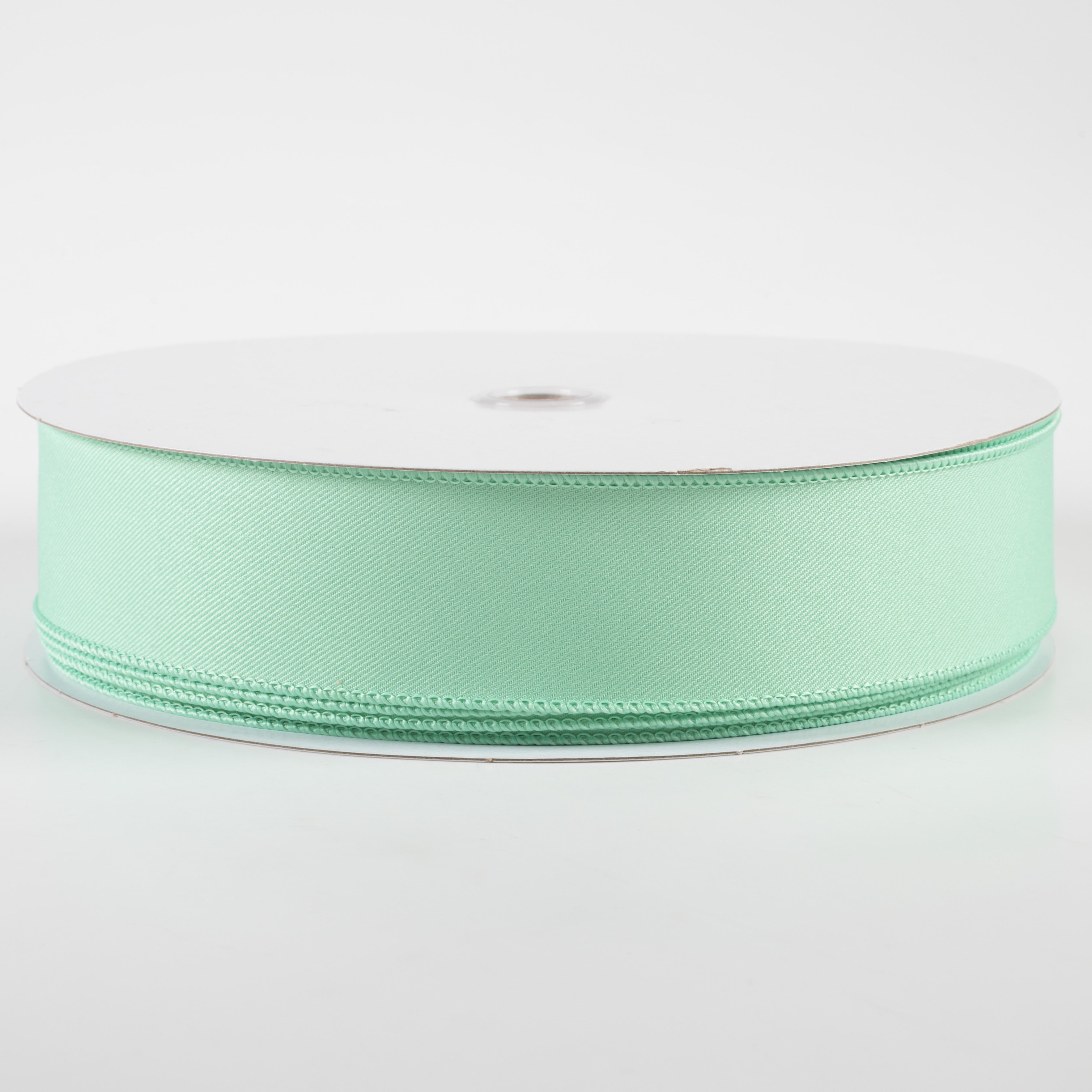 1.5" Diagonal Weave Fabric Ribbon: Mint (50 Yards)