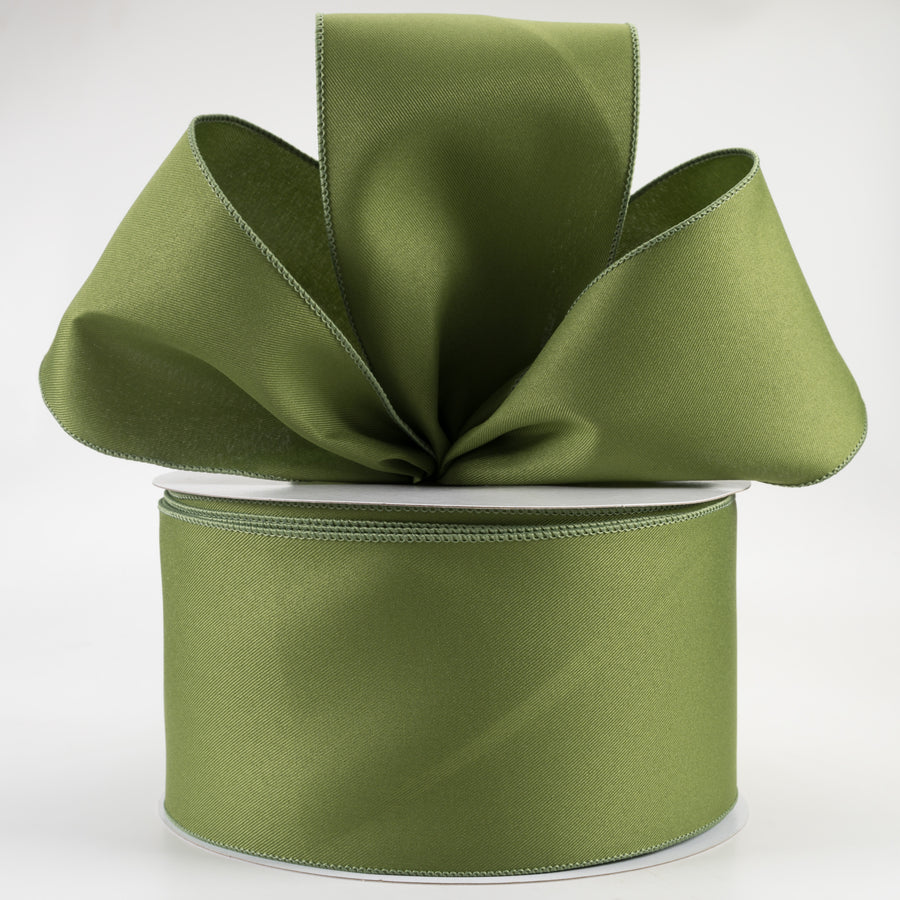4" Diagonal Weave Fabric Ribbon: Moss Green (50 Yards) Lifestyle Photo