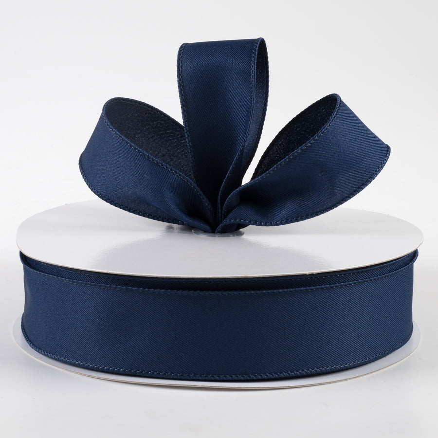 1.5" Diagonal Weave Fabric Ribbon: Navy Blue (50 Yards) Lifestyle Photo
