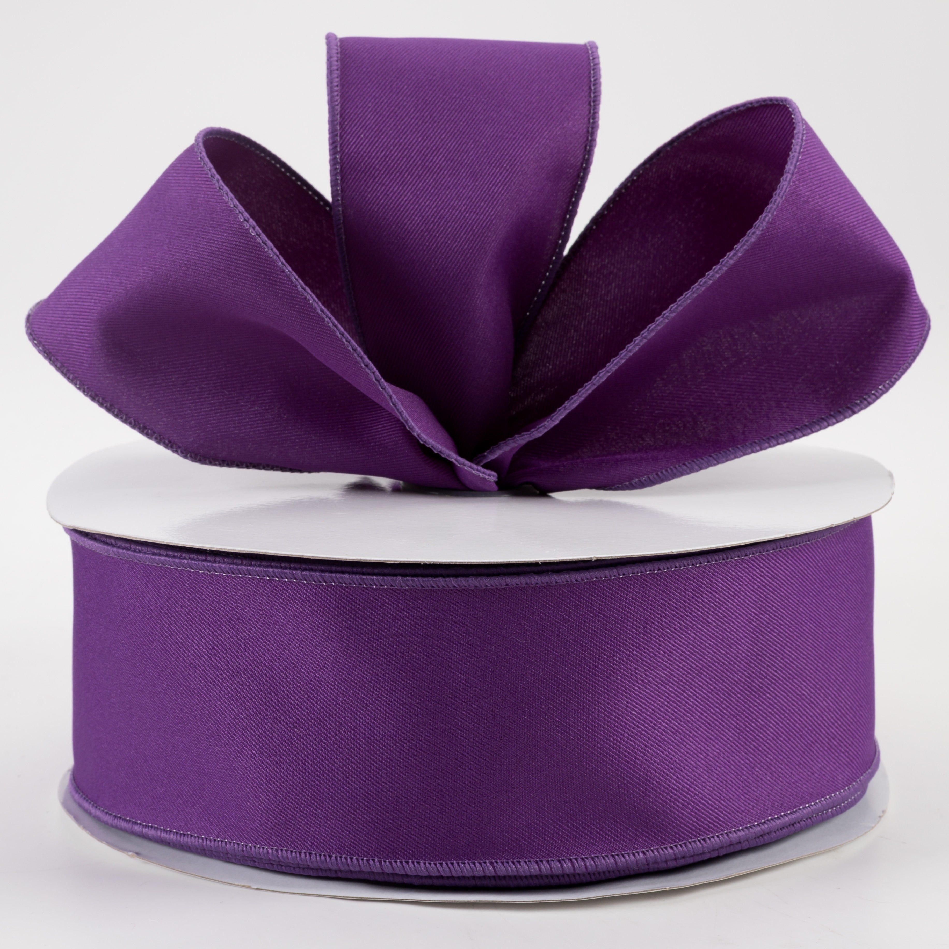 2.5" Diagonal Weave Fabric Ribbon: Purple (50 Yards) Lifestyle Photo
