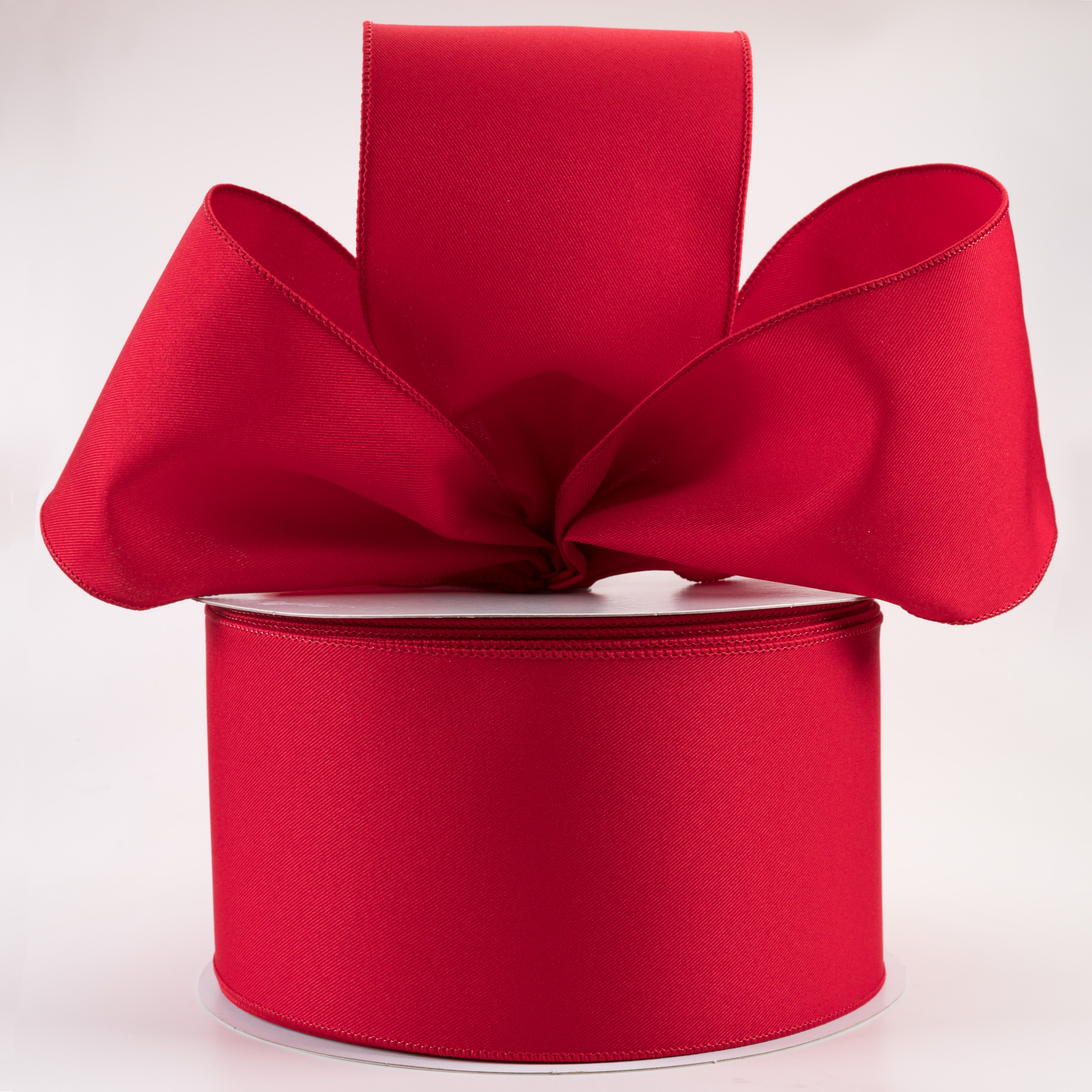 4" Diagonal Weave Fabric Ribbon: Red (50 Yards) Lifestyle Photo