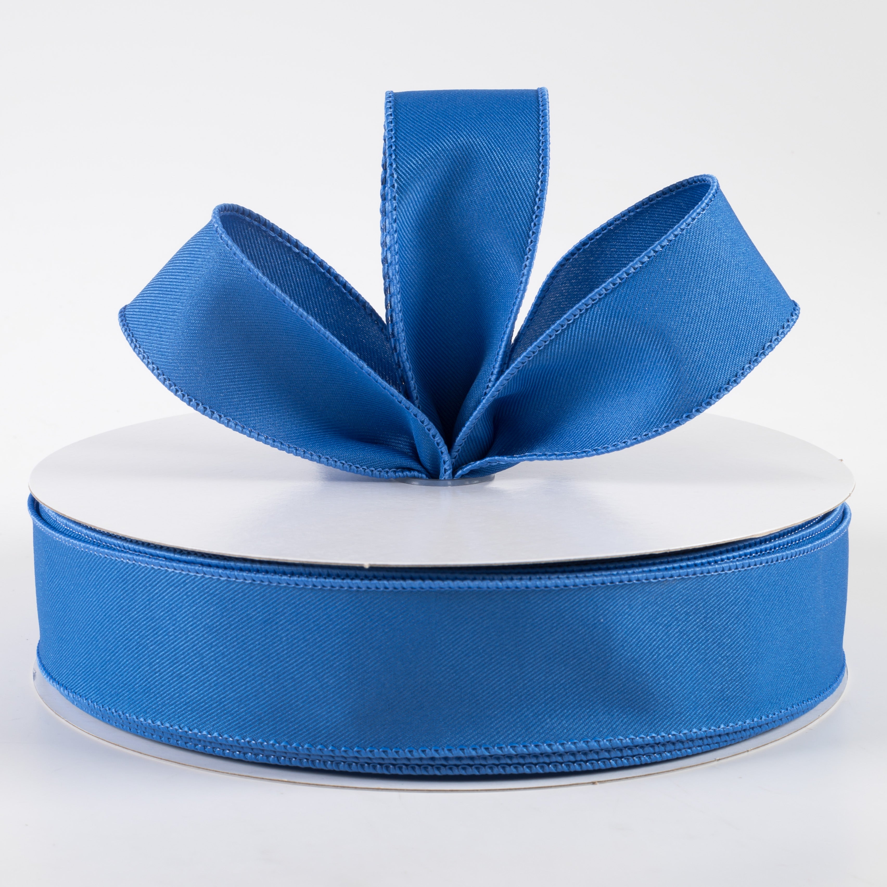 1.5" Diagonal Weave Fabric Ribbon: Royal Blue (50 Yards) Lifestyle Photo