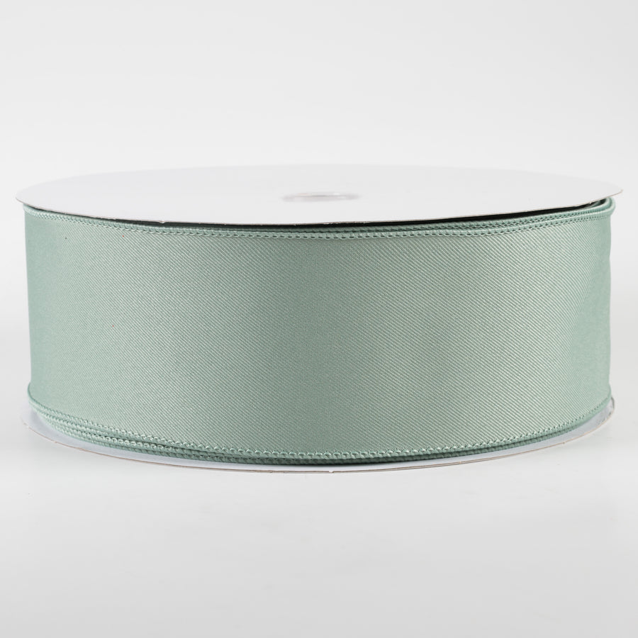 2.5" Diagonal Weave Fabric Ribbon: Sage Green (50 Yards)