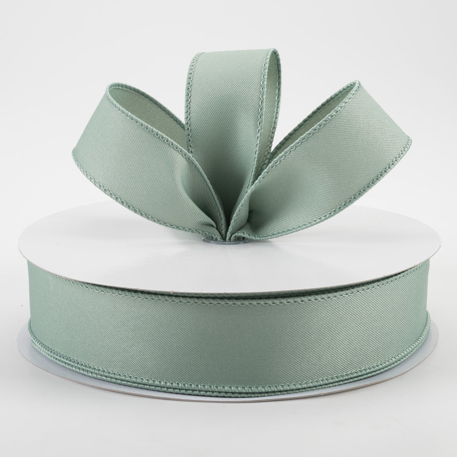 1.5" Diagonal Weave Fabric Ribbon: Sage Green (50 Yards) Lifestyle Photo