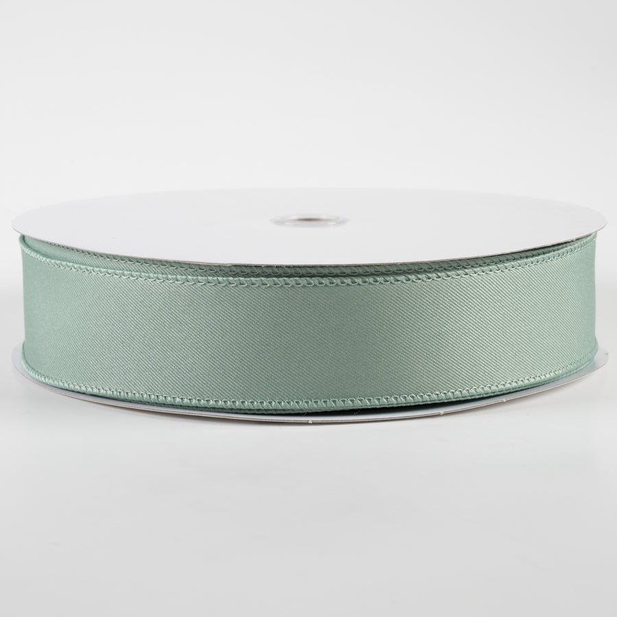 1.5" Diagonal Weave Fabric Ribbon: Sage Green (50 Yards)