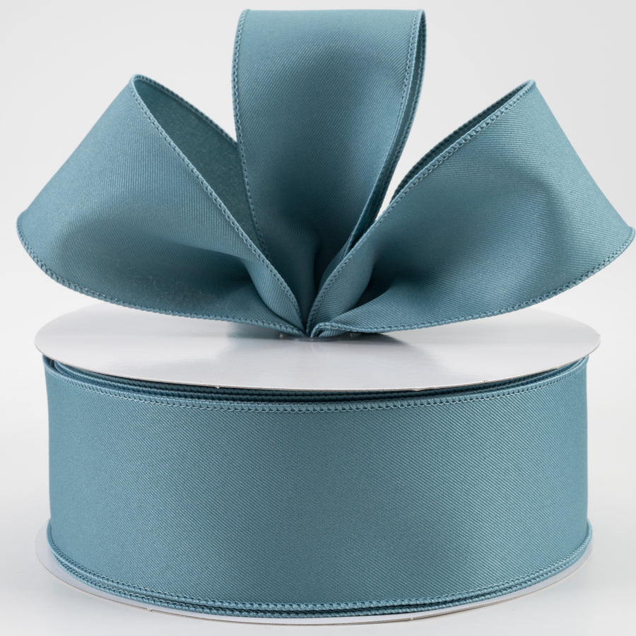 2.5" Diagonal Weave Fabric Ribbon: Smoke Blue (50 Yards) Lifestyle Photo