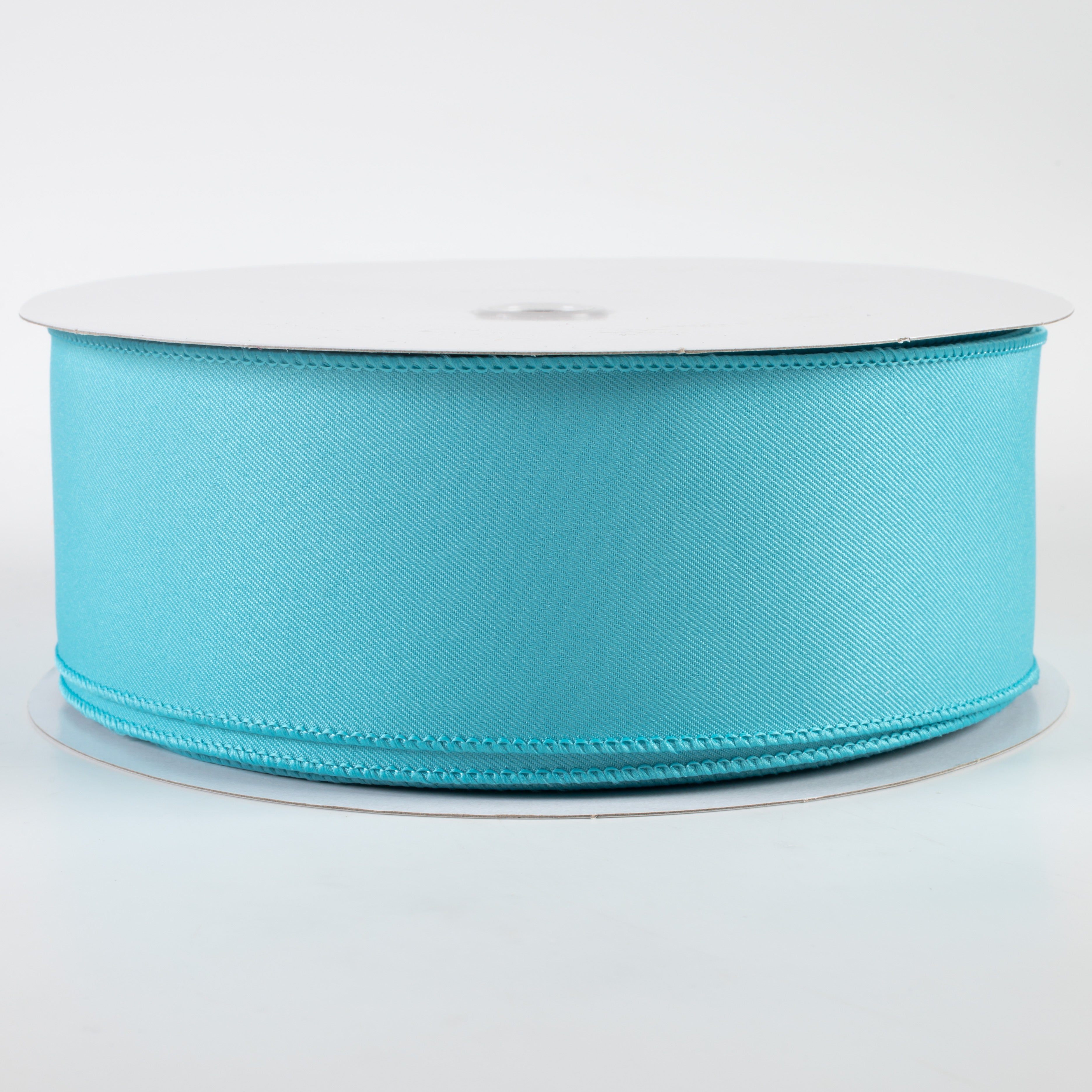 2.5" Diagonal Weave Fabric Ribbon: Turquoise (50 Yards)