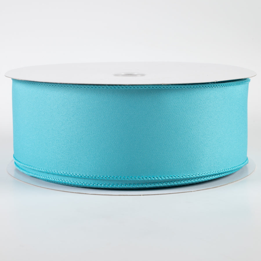 2.5" Diagonal Weave Fabric Ribbon: Turquoise (50 Yards)