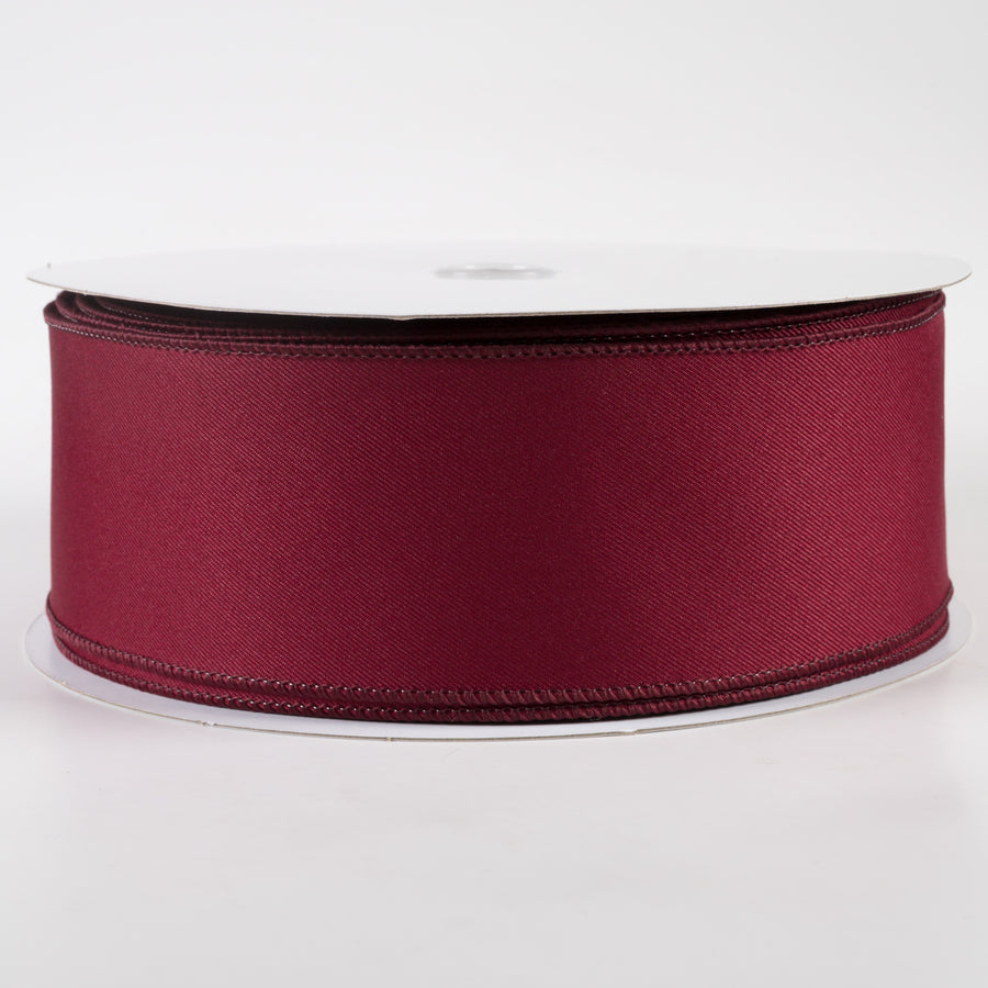 2.5" Diagonal Weave Fabric Ribbon: Wine (50 Yards)