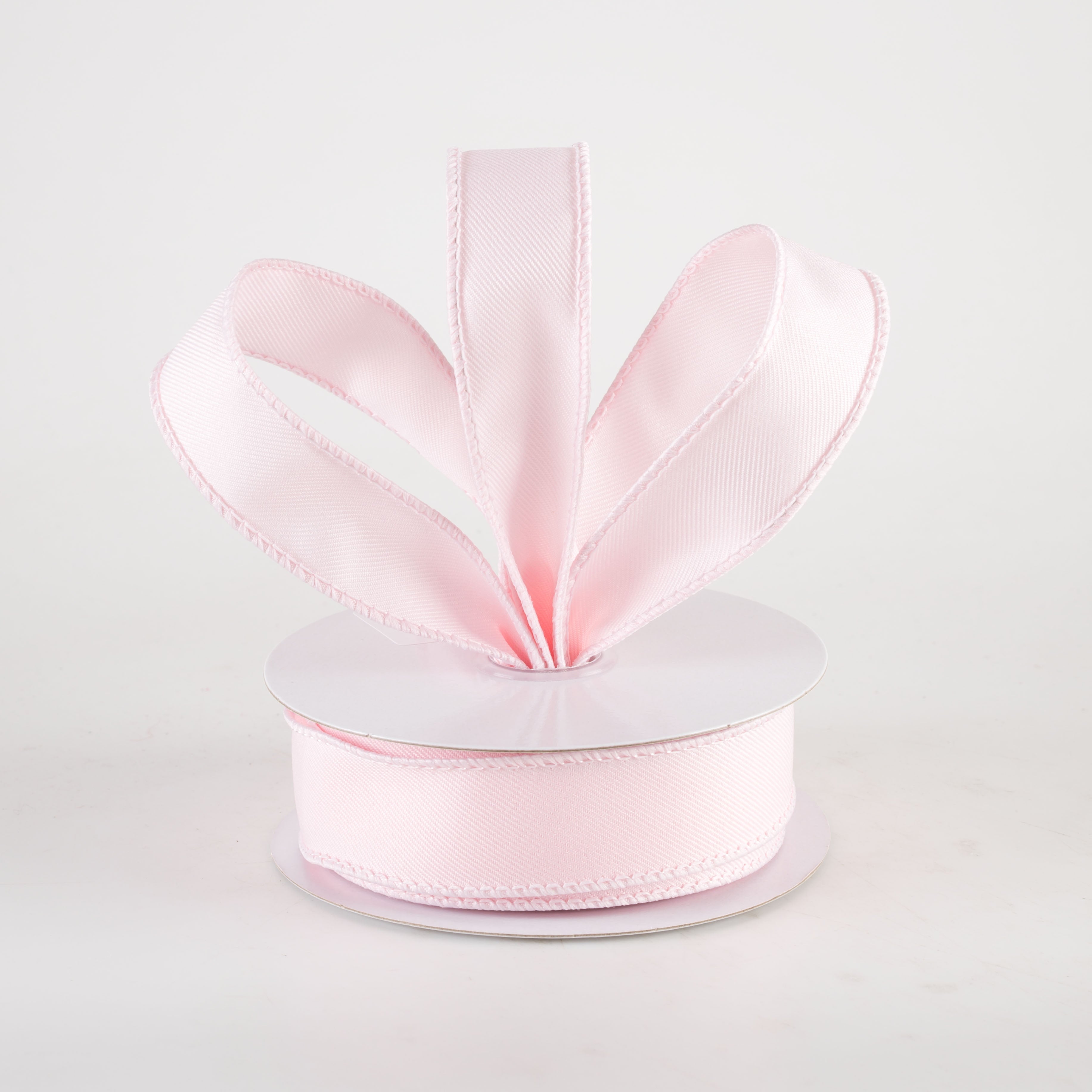 7/8" Diagonal Weave Ribbon: Pale Pink (10 Yards) Lifestyle Photo