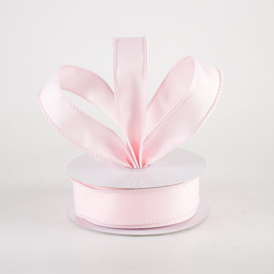 7/8" Diagonal Weave Ribbon: Pale Pink (10 Yards) Lifestyle Photo