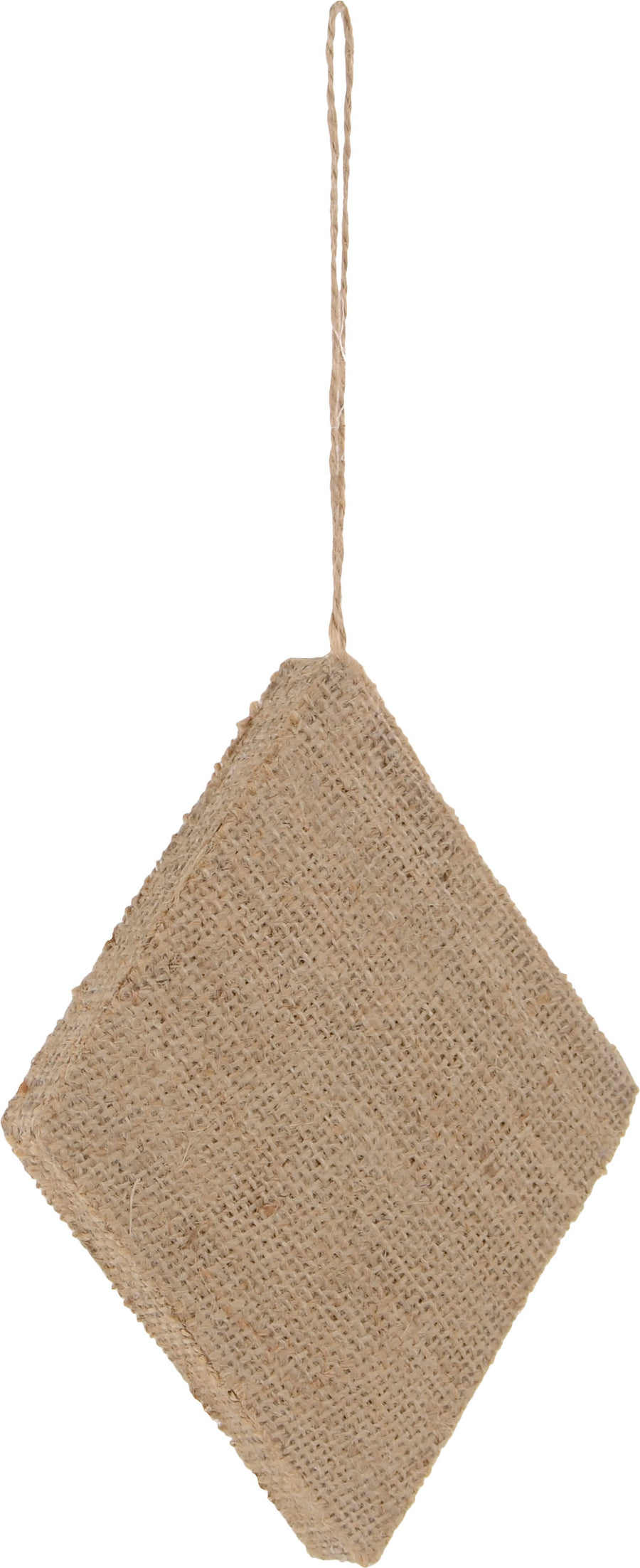 6" Diamond Burlap Paper Mache Ornament Lifestyle Photo