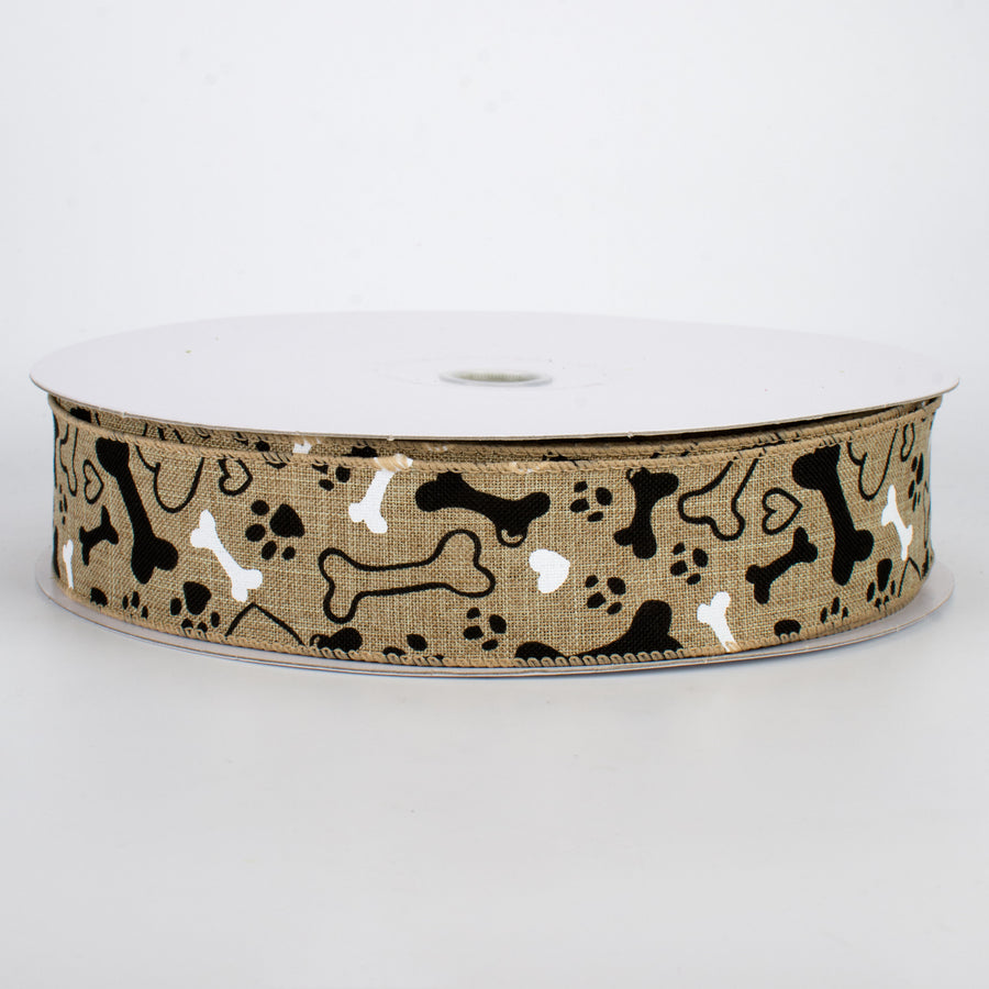 1.5" Dog Bone, Paw, Heart Ribbon (50 Yards)