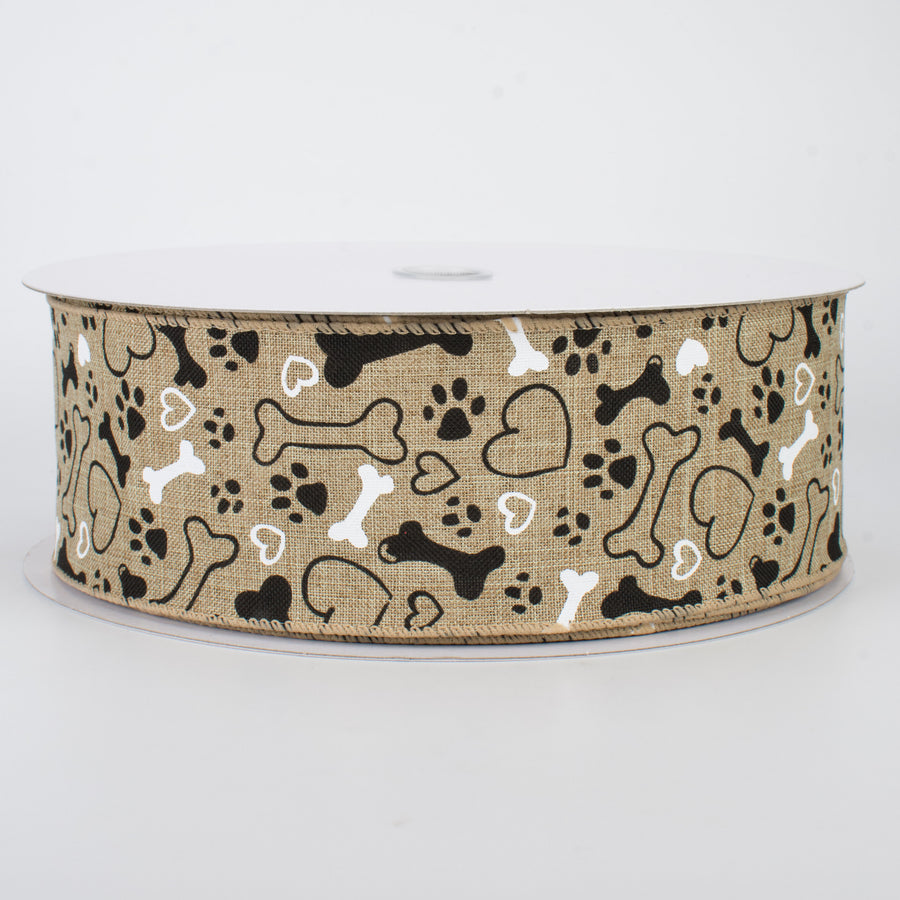 2.5" Dog Bone, Paw, Heart Ribbon (50 Yards)