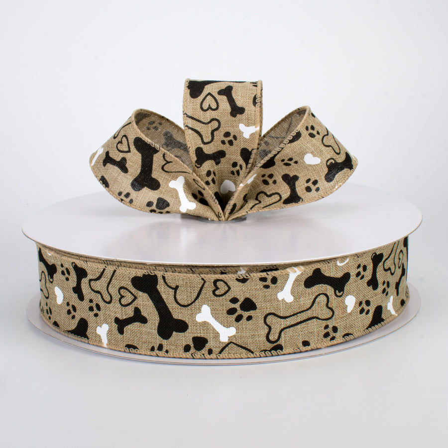 1.5" Dog Bone, Paw, Heart Ribbon (50 Yards) Lifestyle Photo