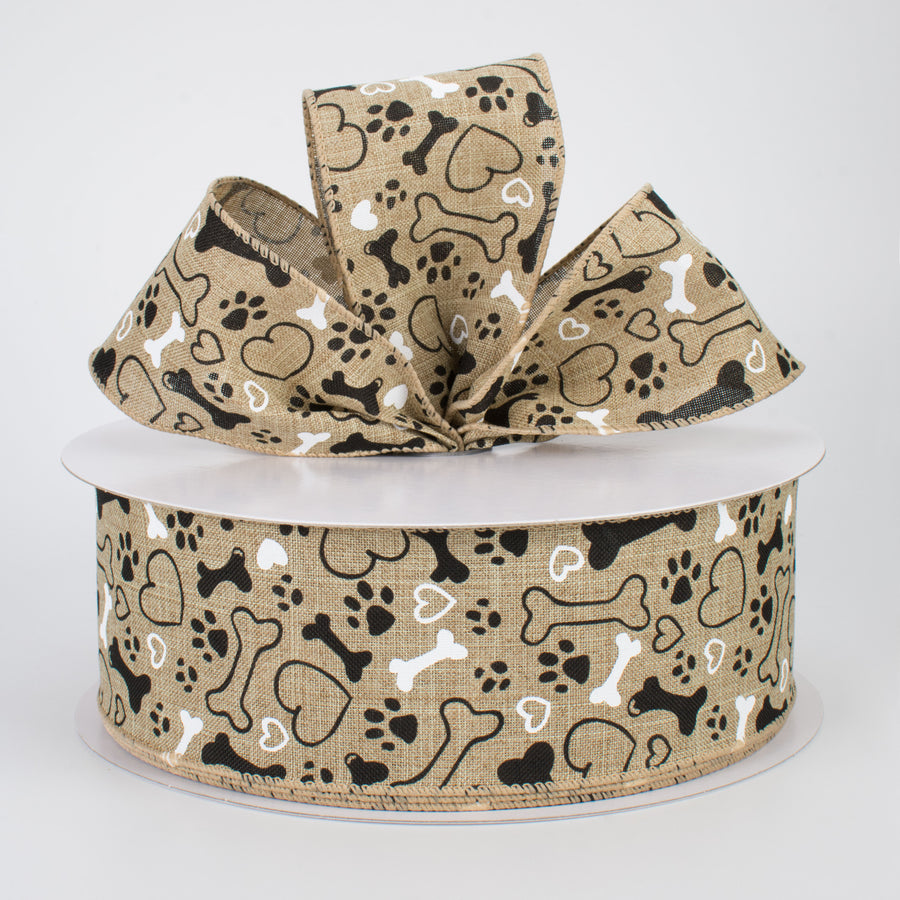 2.5" Dog Bone, Paw, Heart Ribbon (50 Yards) Lifestyle Photo