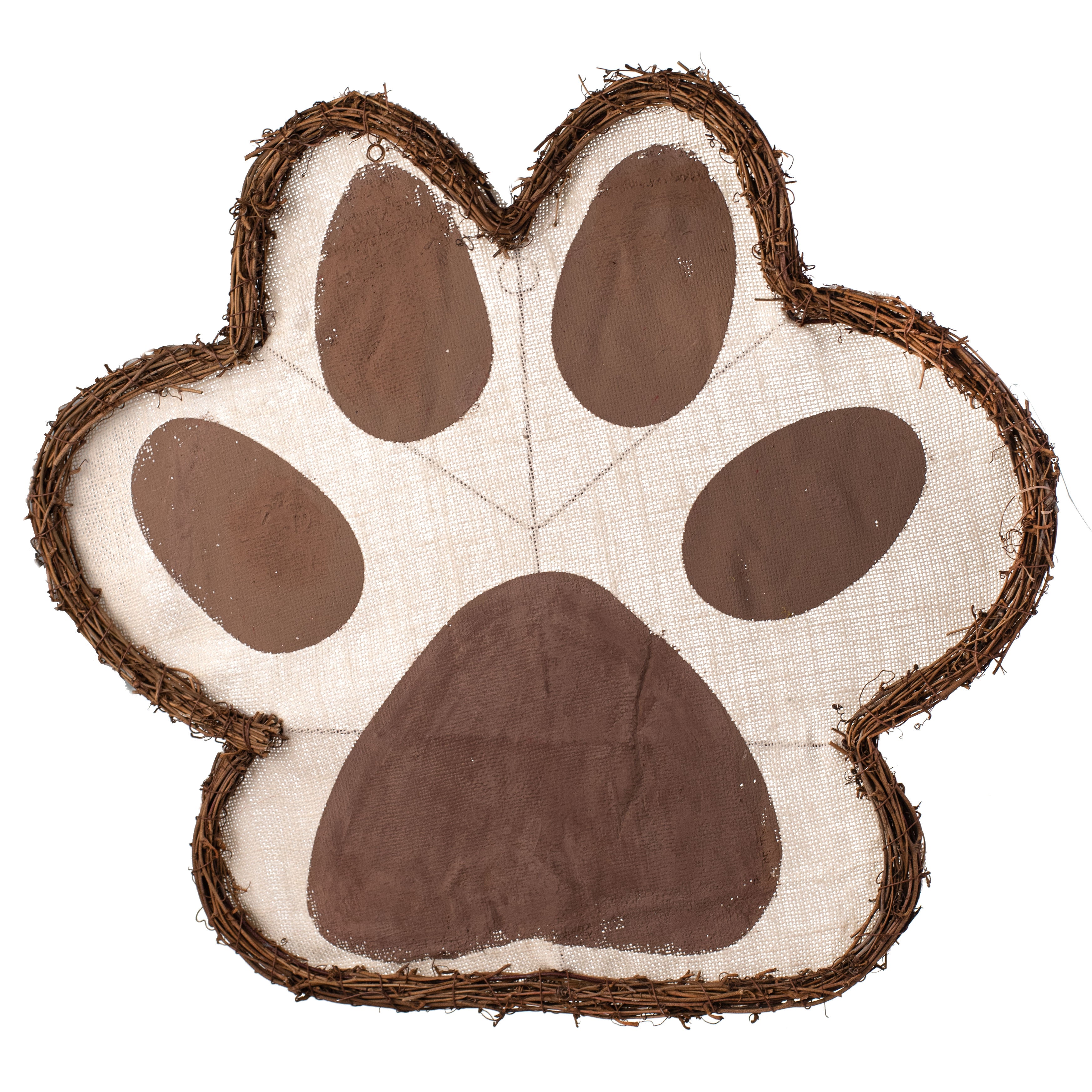 22" Dog Paw Grapevine Hanger Item Number: 62965BN