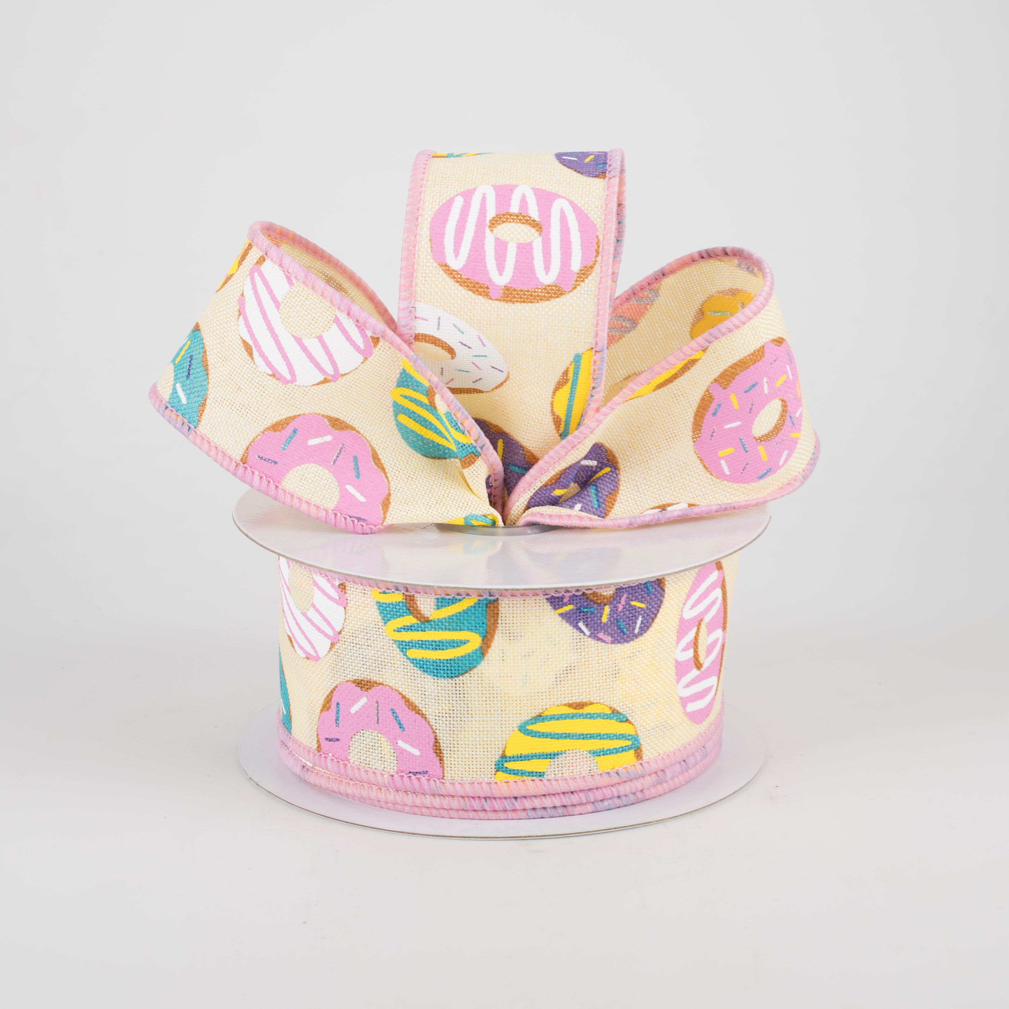 1.5" Donut Ribbon: Yellow Cream (10 Yards) Lifestyle Photo