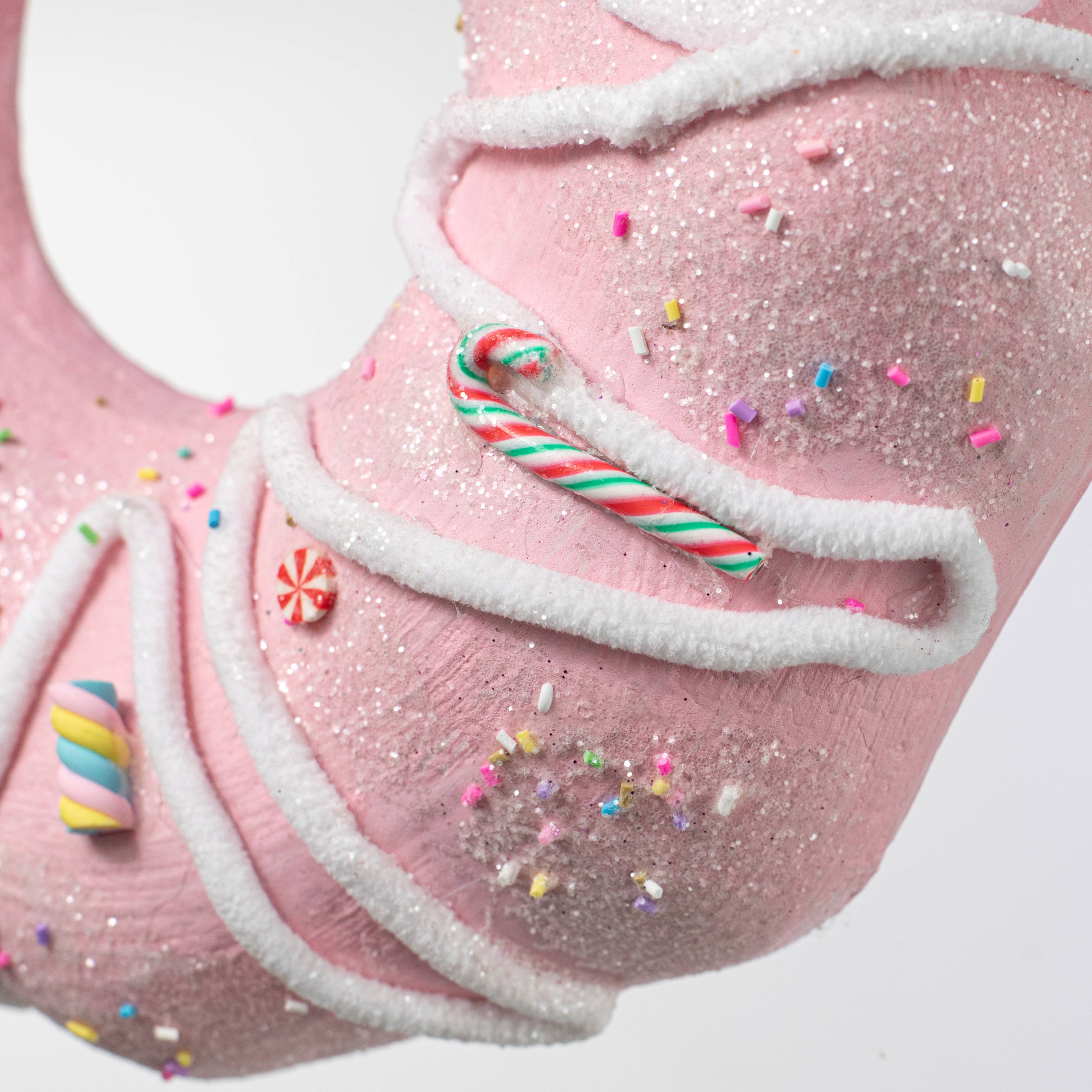 18" Donut Snowman Ornament: Pink detail photo 4