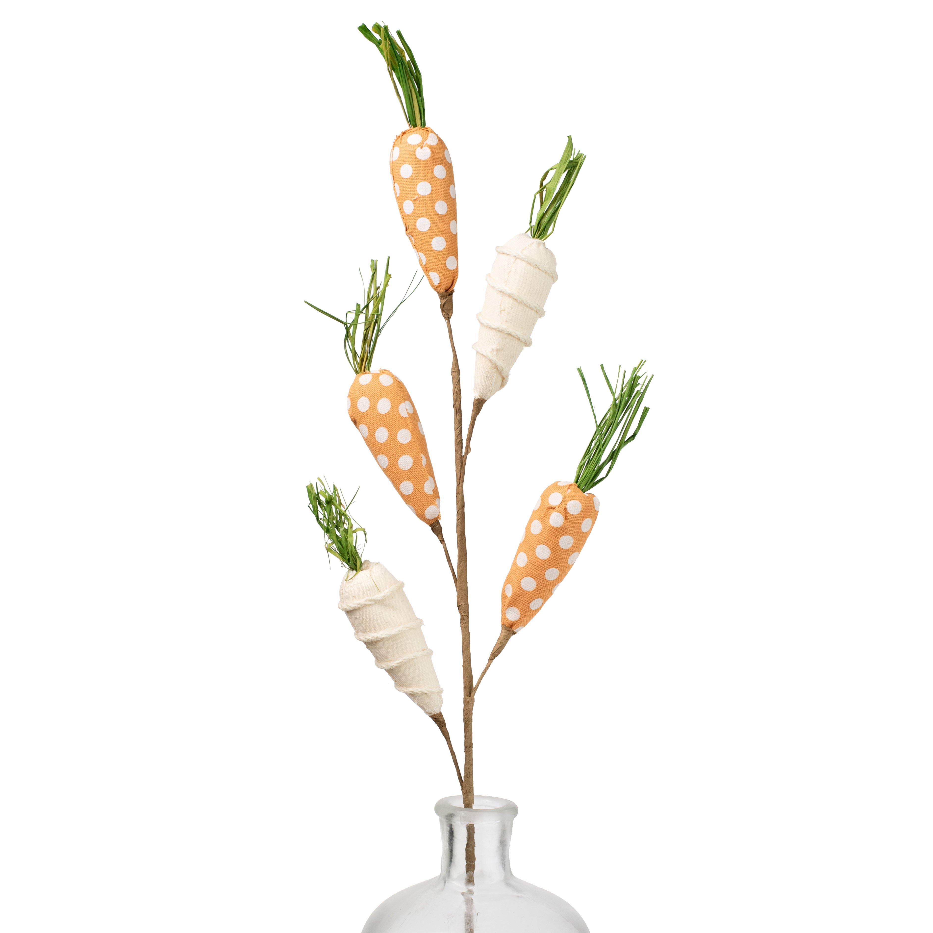 28" Dot & Jute Stripe Carrot Spray: Orange & Cream Item Number: 63466BNCM