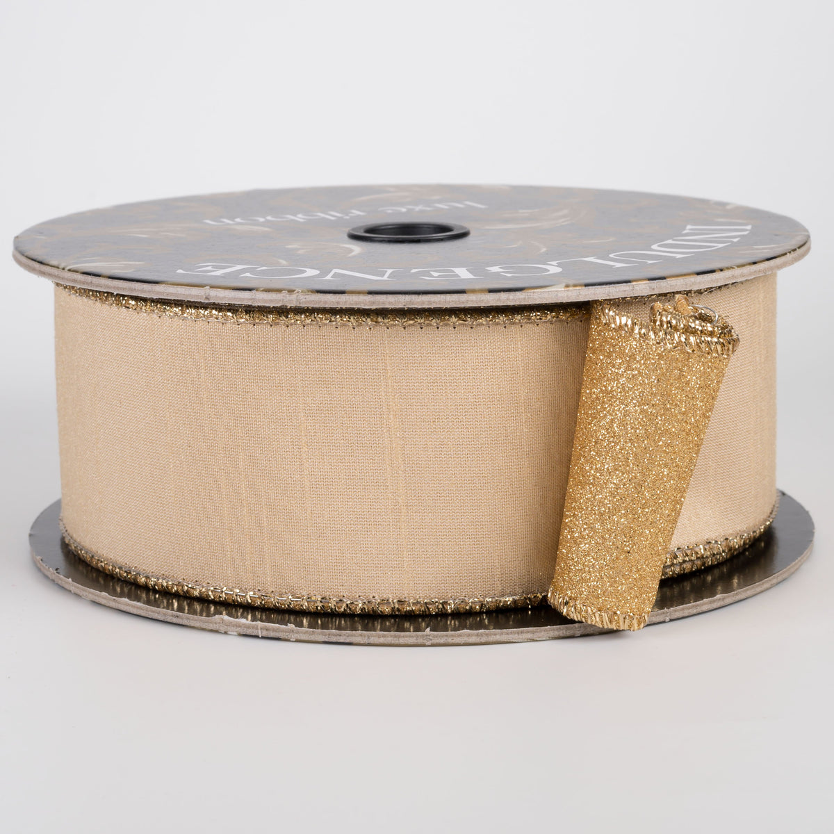 2" Double Sided Faux Dupioni & Glitter Ribbon: Gold (10 Yards) Item Number: D62602-16-15