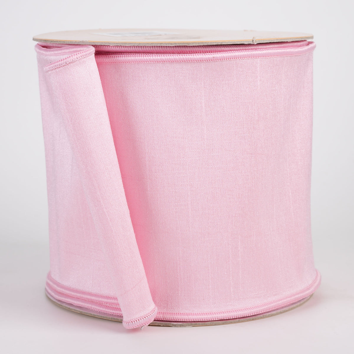 4" Double Sided Fused Dupioni Ribbon: Light Pink (10 Yards) Item Number: LX403515