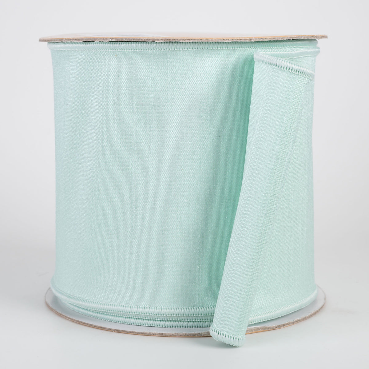 4" Double Sided Fused Dupioni Ribbon: Pale Mint (10 Yards) Item Number: LX403548