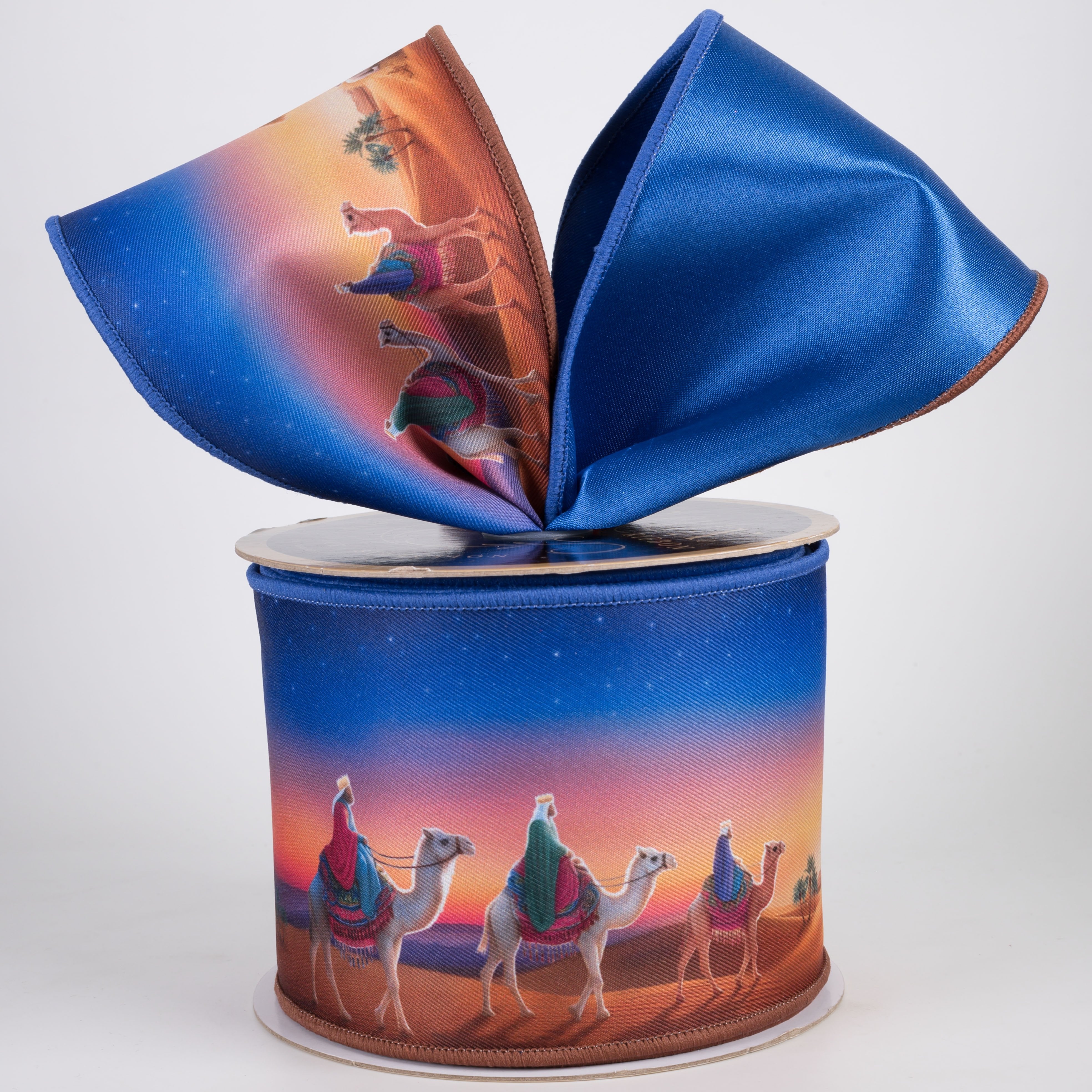 4" Double Sided Fused Nativity Scene Ribbon (10 Yards) Lifestyle Photo