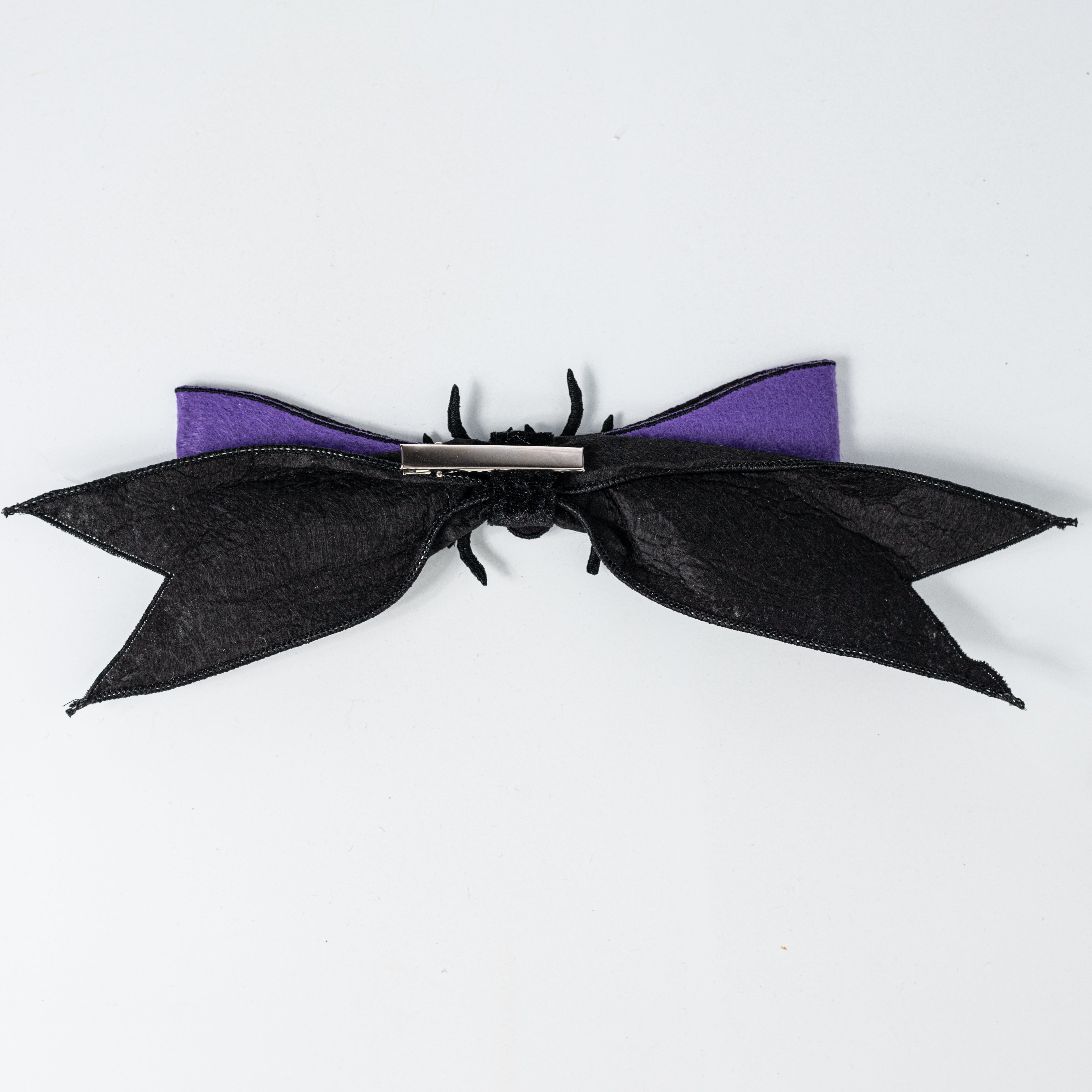 [D Stevens] 8" Felt Spider and Web Bow Clip