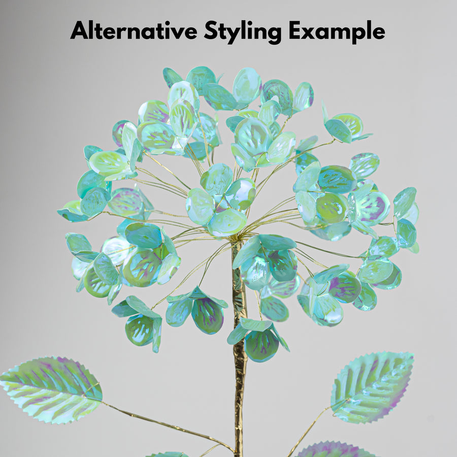 6" x 24" Plastic Hydrangea Stem: Iridescent Mint