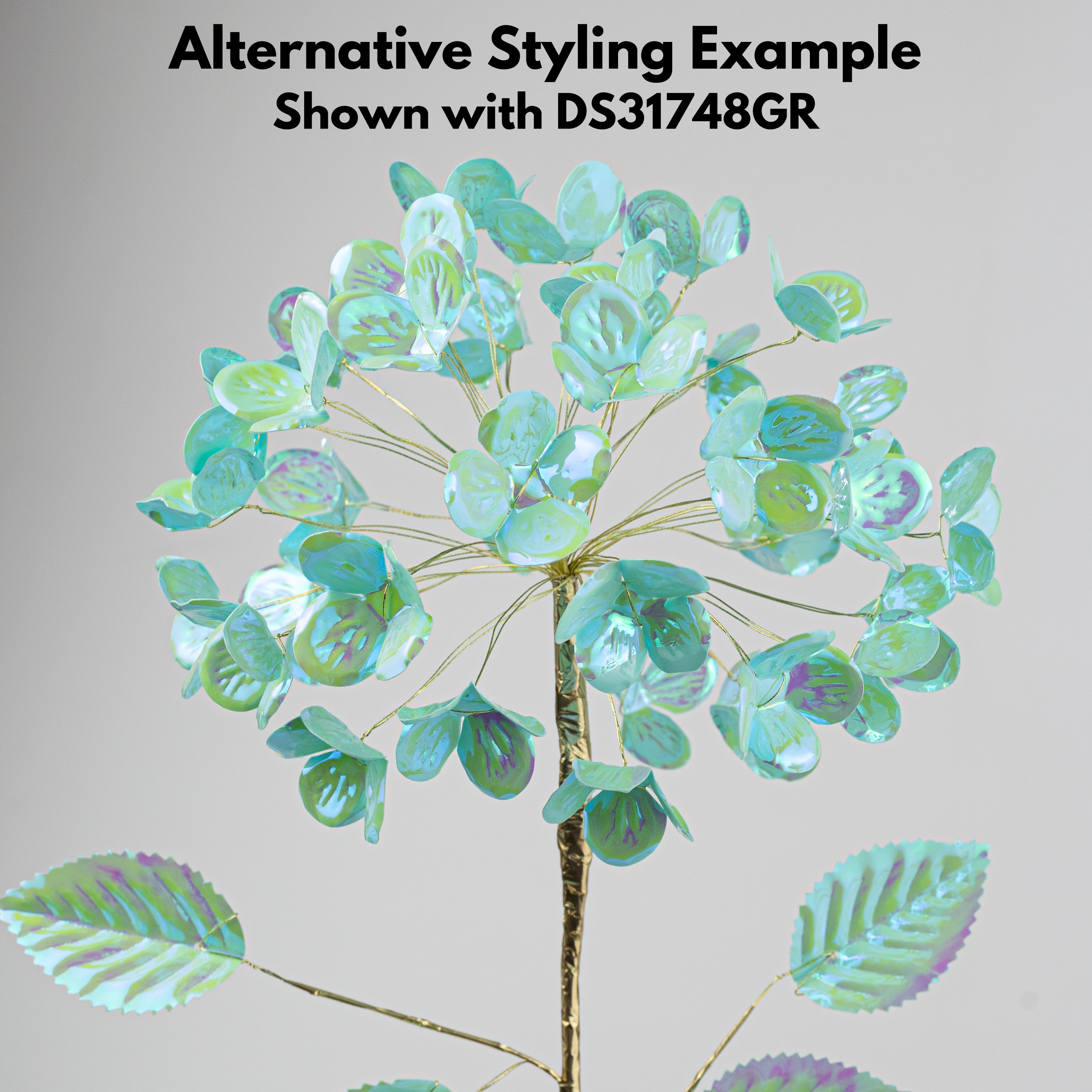 6" x 24" Plastic Hydrangea Stem: Iridescent Clear