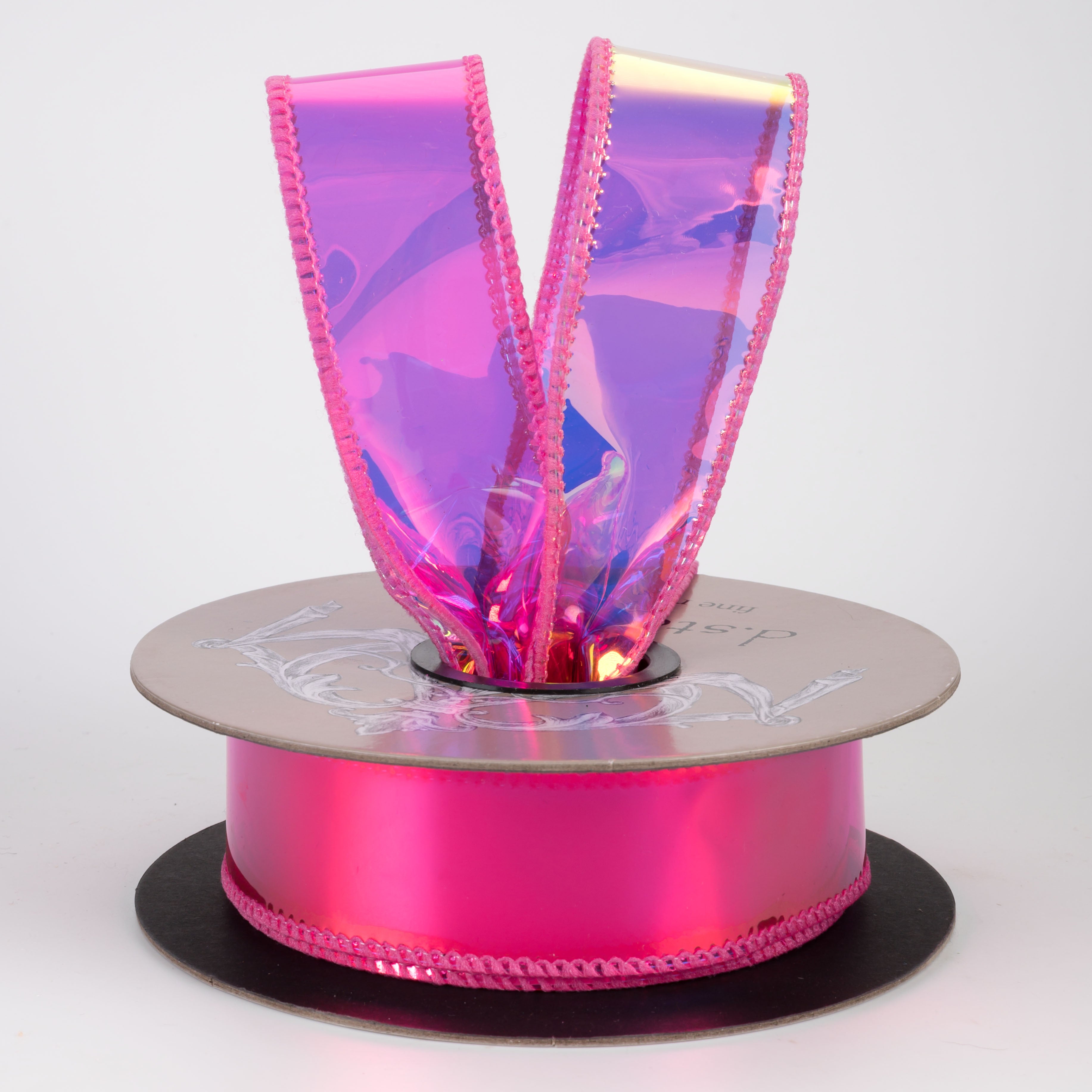 [D Stevens] 1.5" PVC Jelly Bean Ribbon: Iridescent Shocking Pink (10 Yards)
